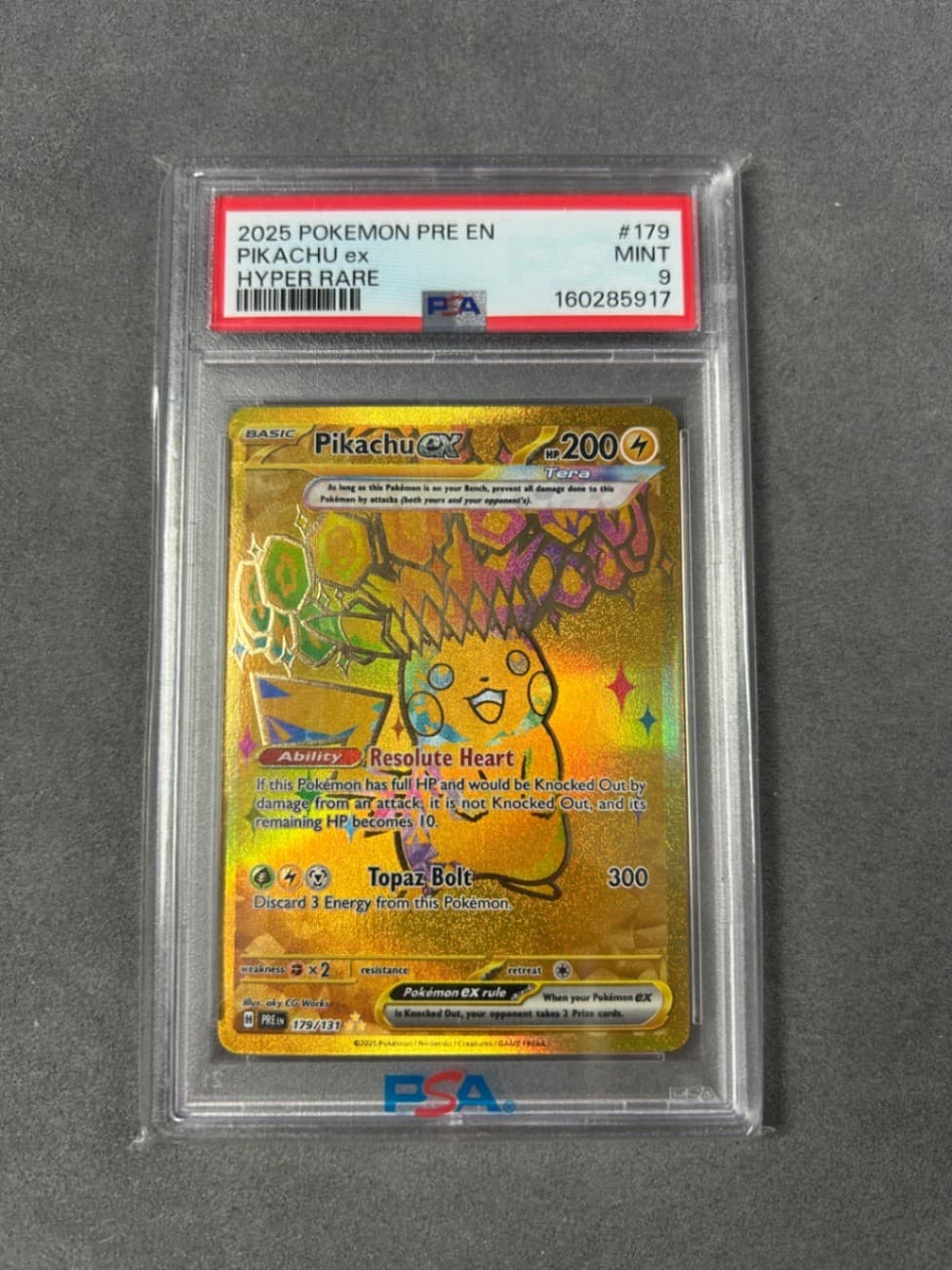 2025 Pokemon Pre En Pikachu Ex Hyper Rare #179 PSA 9