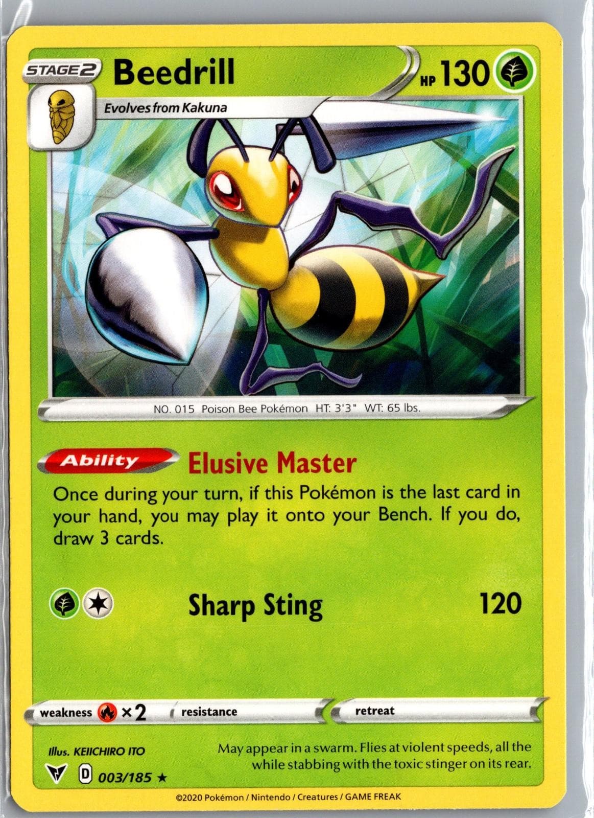 Beedrill 003/185 Rare Vivid Voltage Pokemon Near Mint