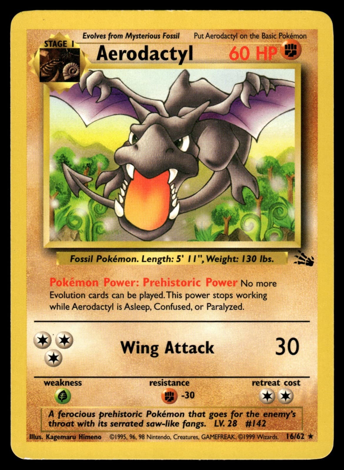 Aerodactyl (16) Unlimited 16/62 Fossil LP