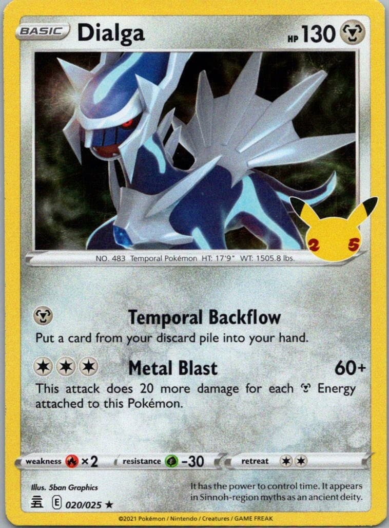 Pokemon TCG Dialga 20/25 Celebrations Holo NM