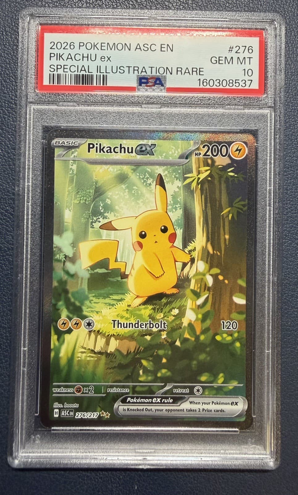 Pokemon Pikachu ex 276/217 Ascended Heroes SIR Holo EN 2026 PSA 10