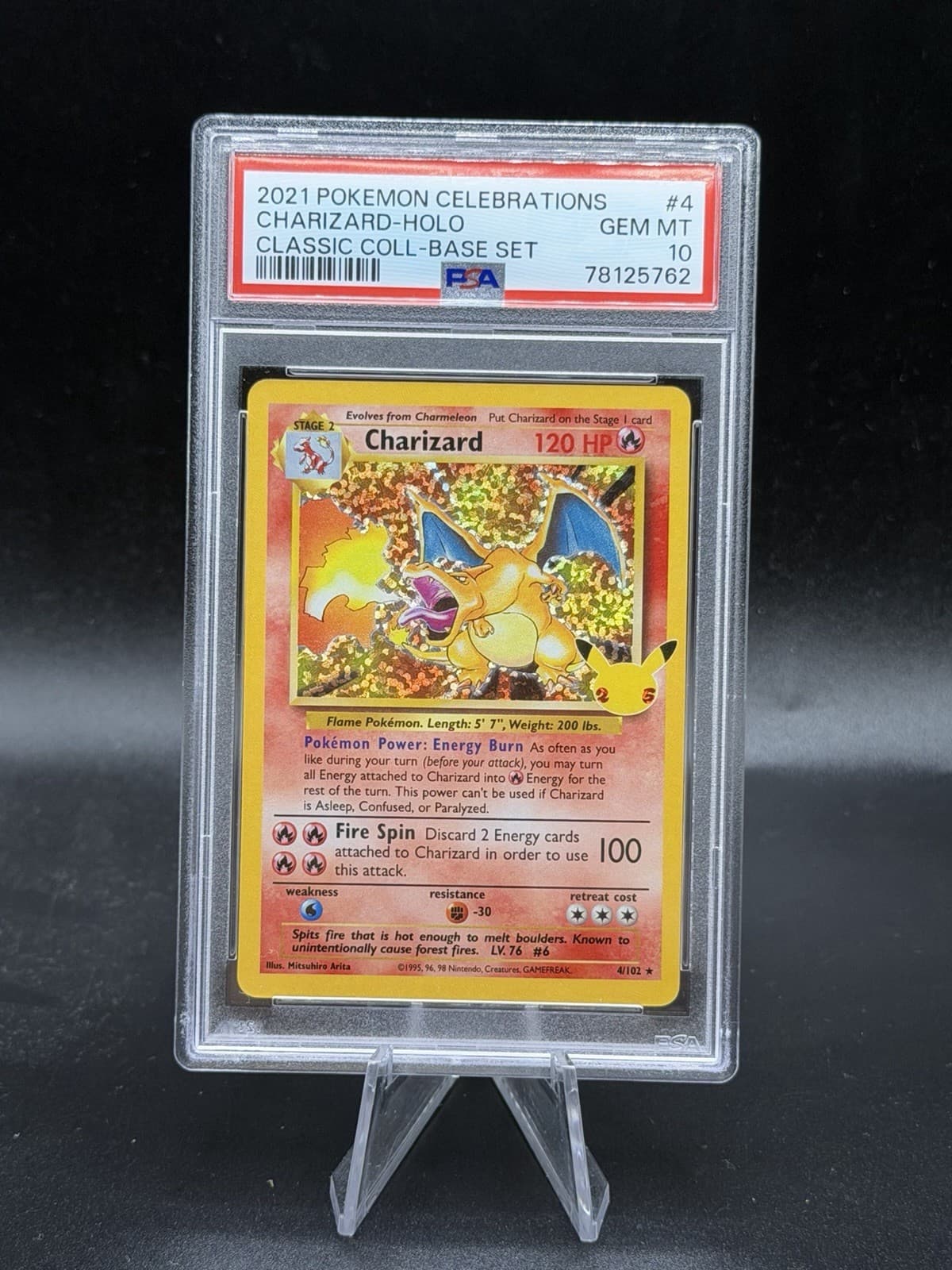 2021 POKEMON CELEBRATIONS CLASSIC COLLECTION #4 CHARIZARD HOLO PSA 10