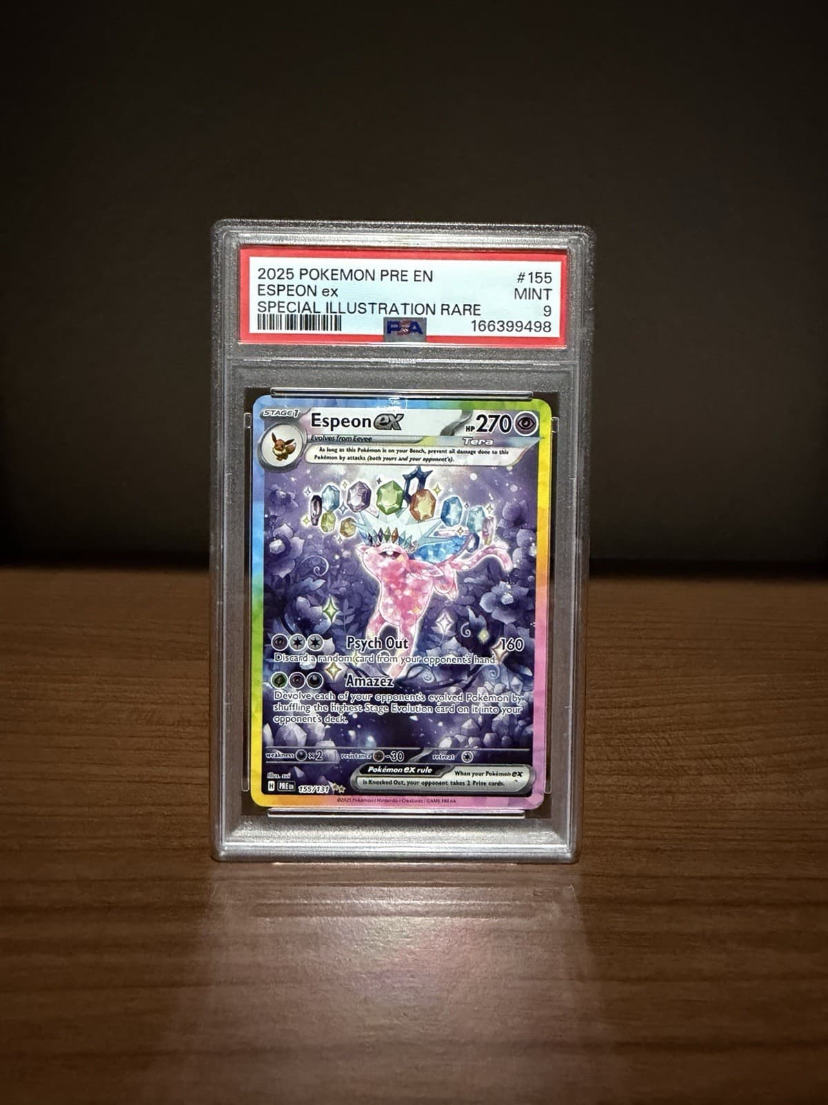 POKEMON TCG PRISMATIC EVOLUTIONS ESPEON EX #155 / 131 PSA 9 SIR MINT