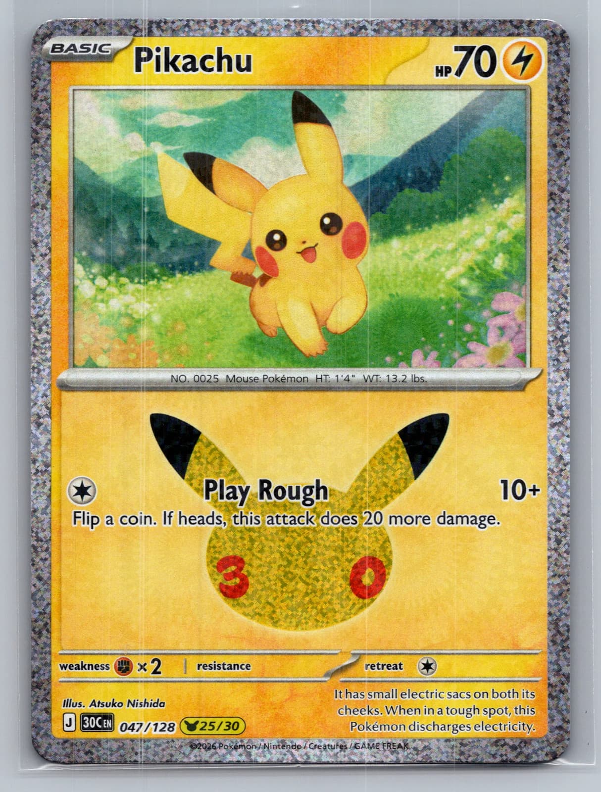 Pikachu #47/128 2026 30th Celebration Pokemon TCG
