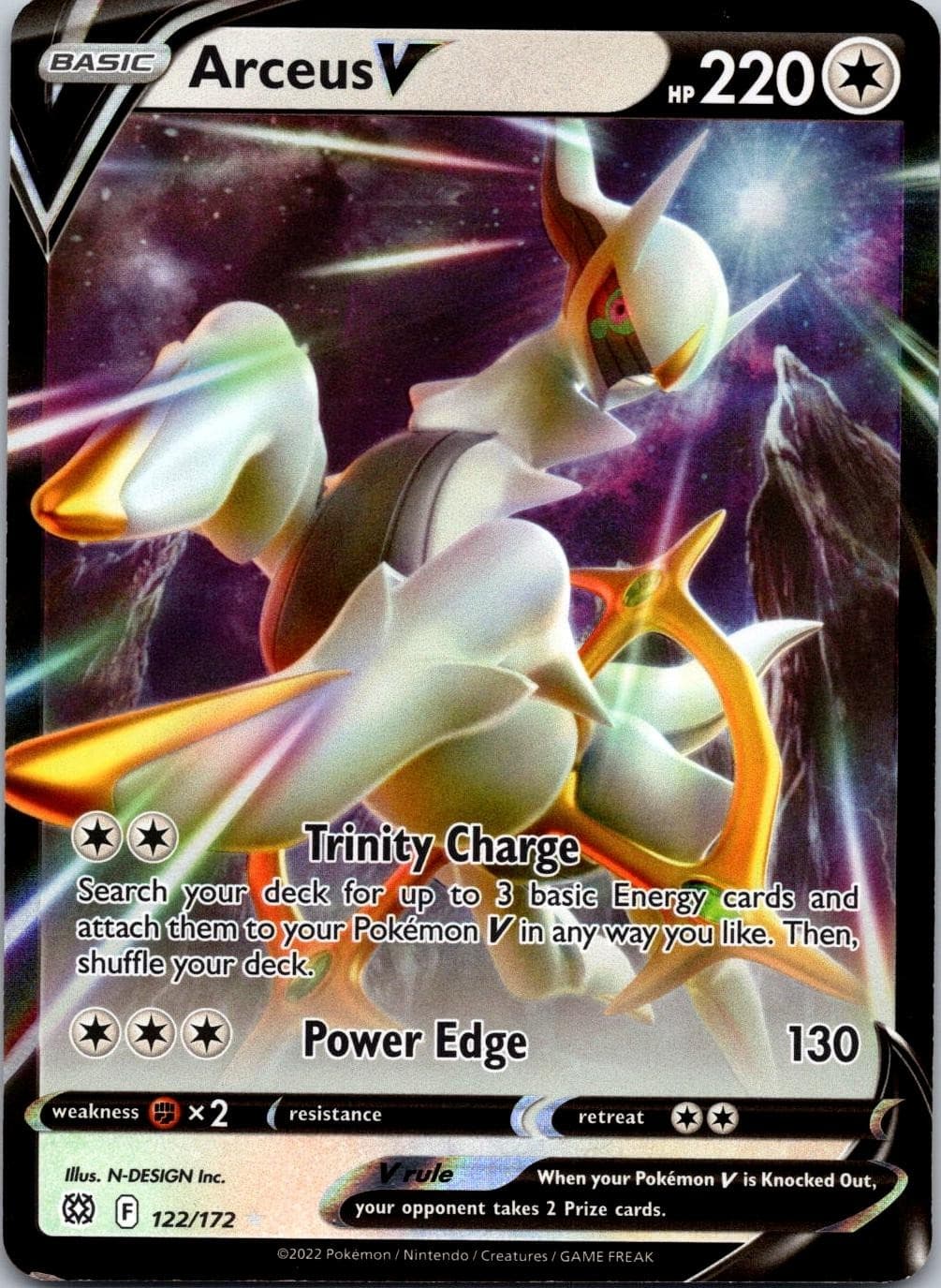 Arceus V 122/172 Holo Ultra Rare Brilliant Stars Pokemon Near Mint