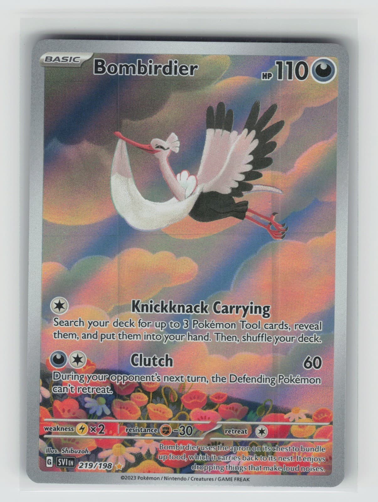 Bombirdier Pokemon TCG SV01: Scarlet & Violet Base Set 219/198 NM