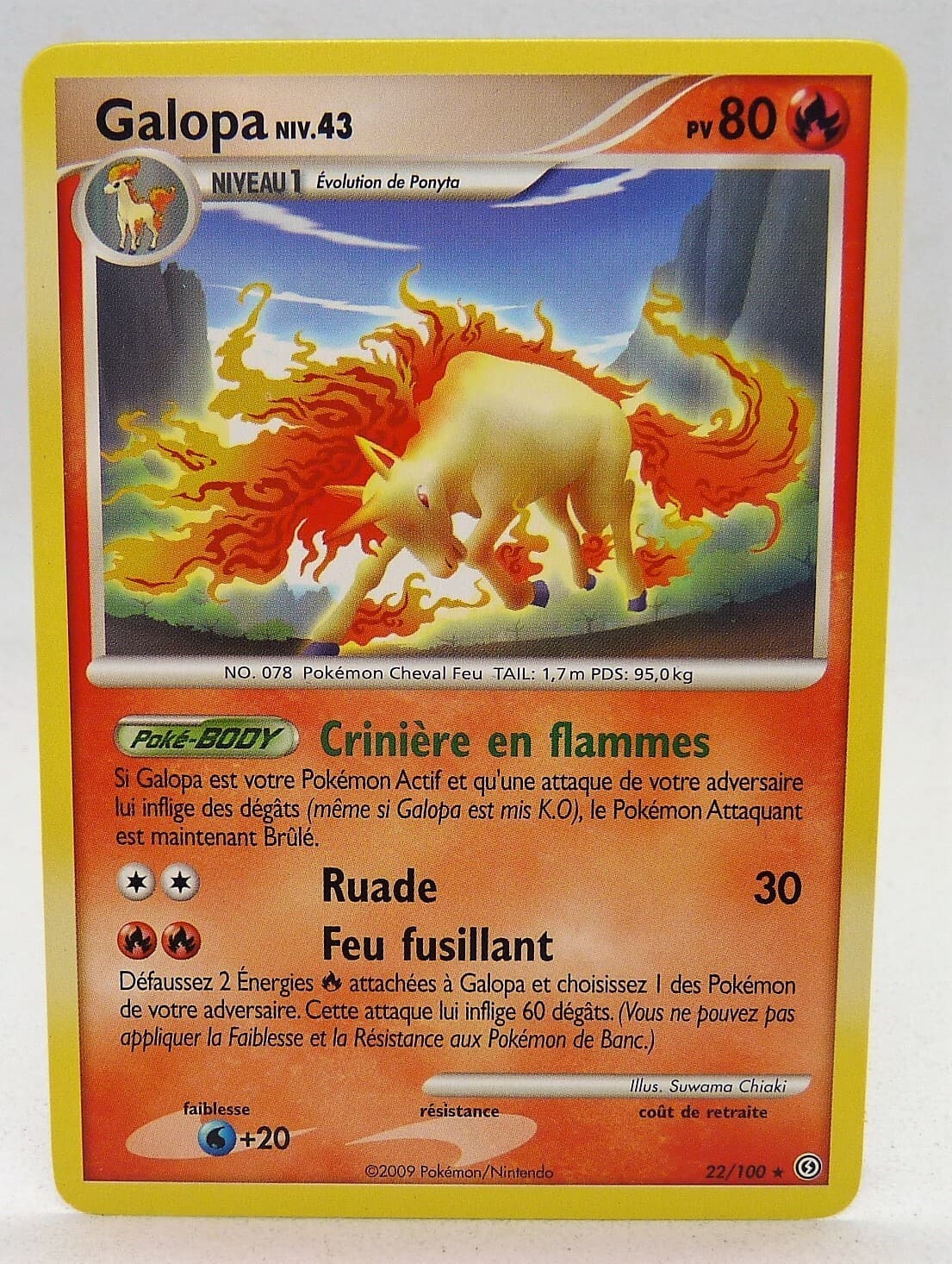 Carte Pokemon Galopa 22/100 Tempête 2009 FRANCE TBE