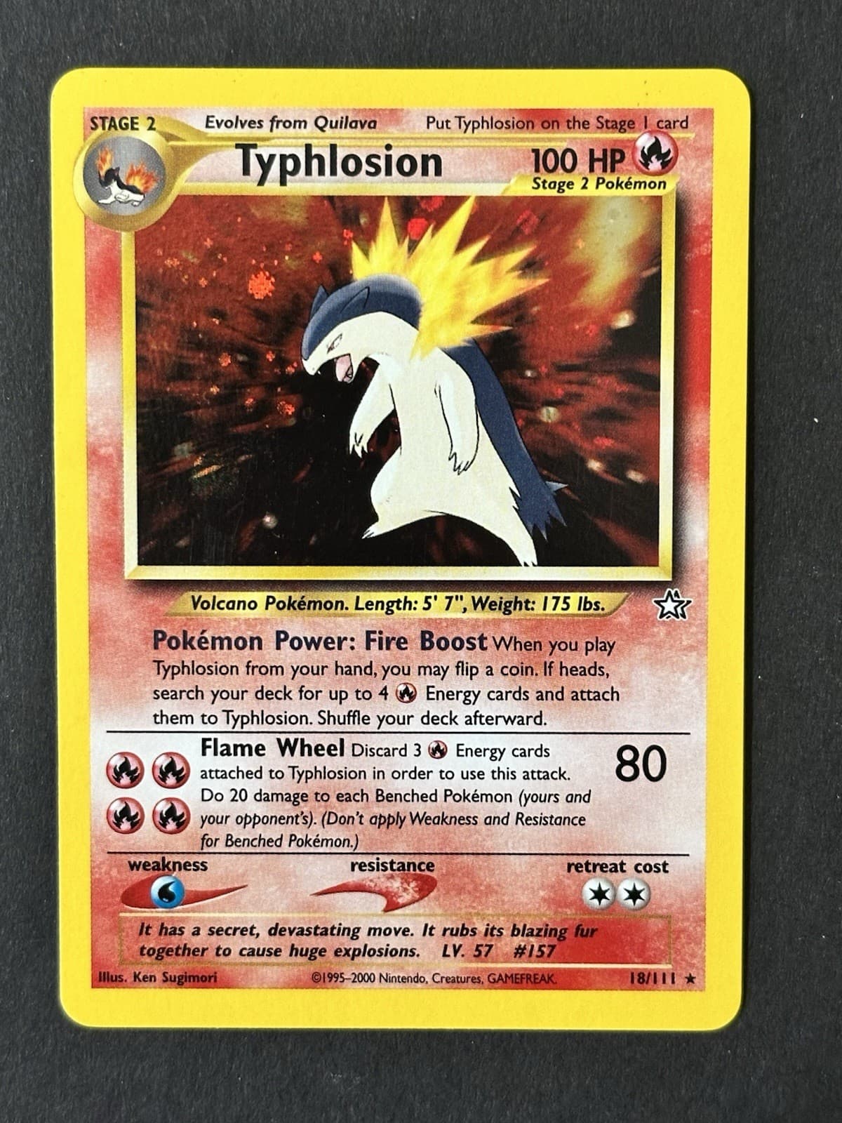 Typhlosion 18/111 Neo Genesis Holo Pokemon 2000