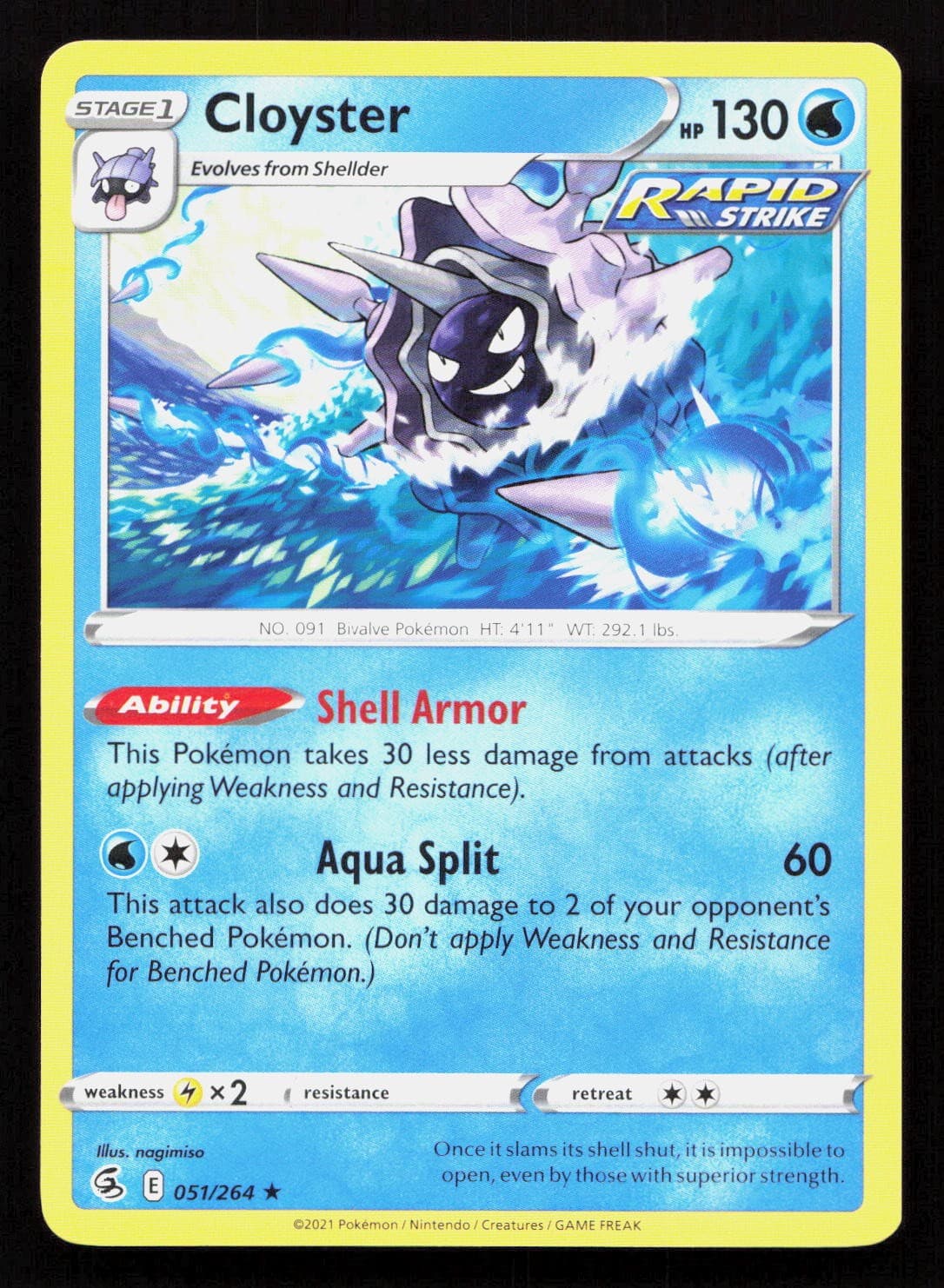 CLOYSTER 051/264 Pokemon FUSION STRIKE
