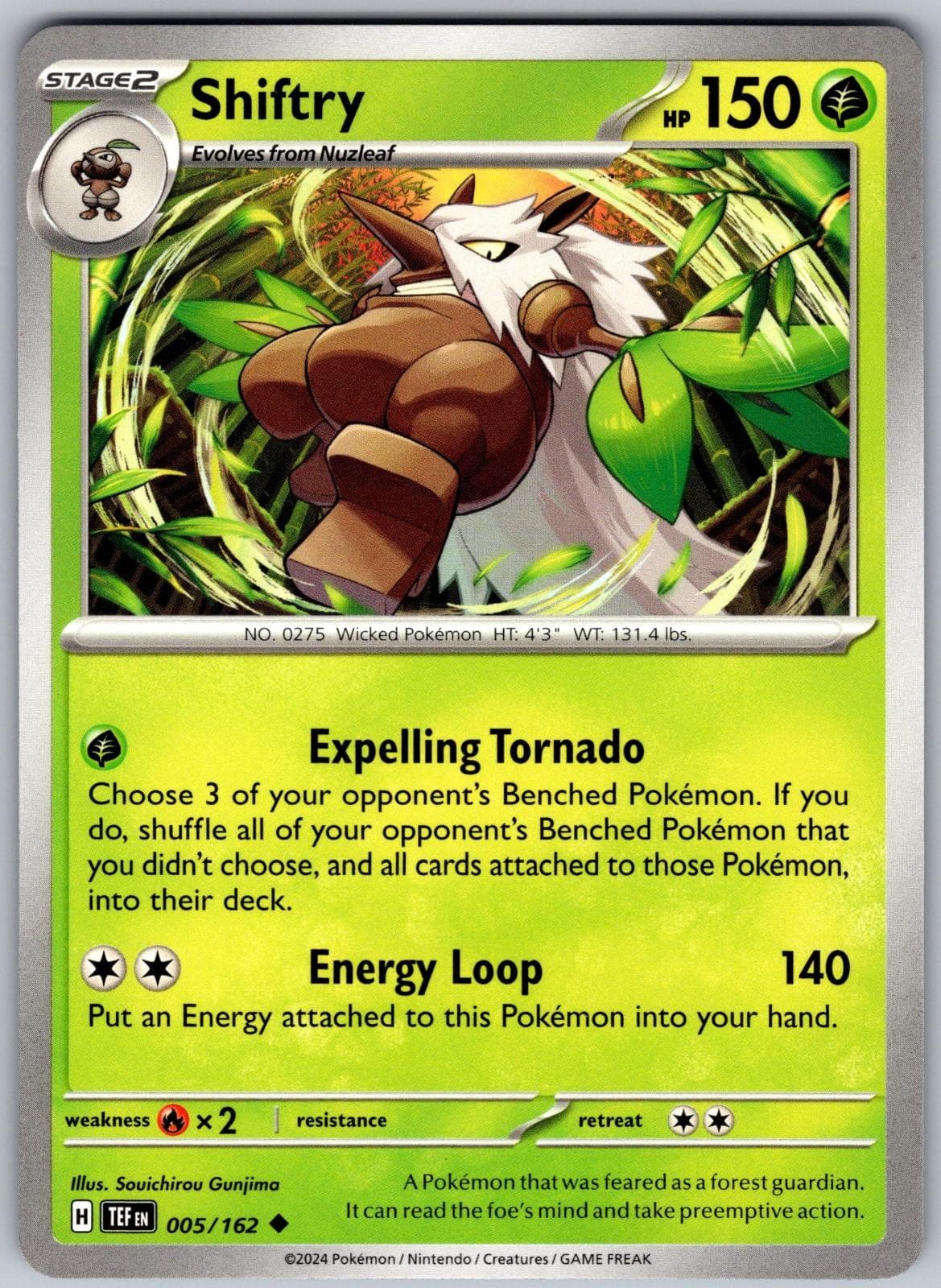 Shiftry 005/162 Uncommon Temporal Forces Pokemon Near Mint