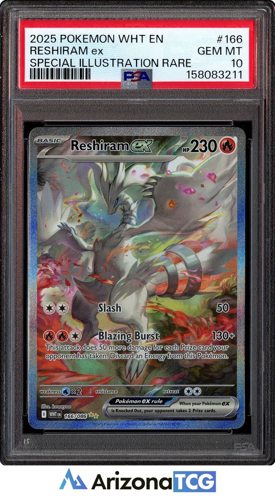 Pokemon 2025 Reshiram ex 166/086 SIR White Flare GEM MINT PSA 10