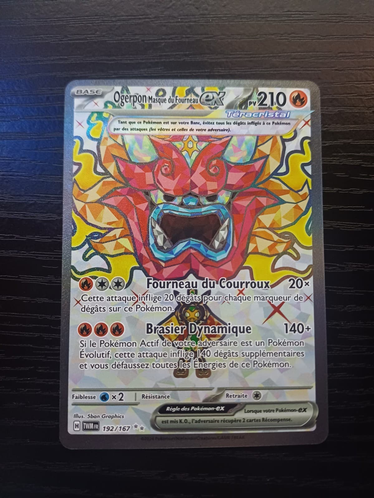 🇨🇵Carte Pokémon Ogerpon Masque du Fourneau Ex 192/167 Mascarade Crépusculaire