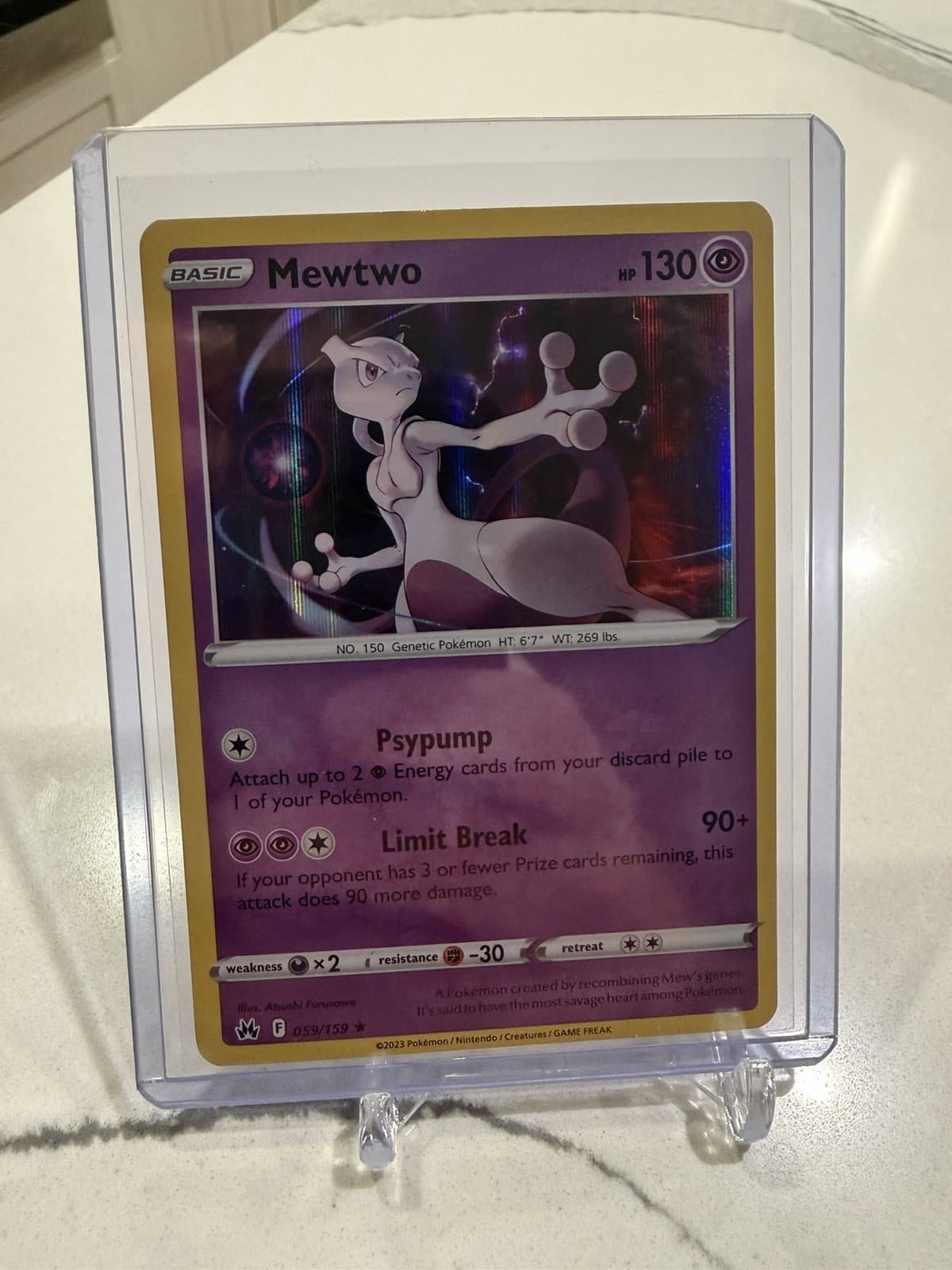 Mewtwo 059/159 SWSH: Crown Zenith Holo Pokemon Tcg NM 💎
