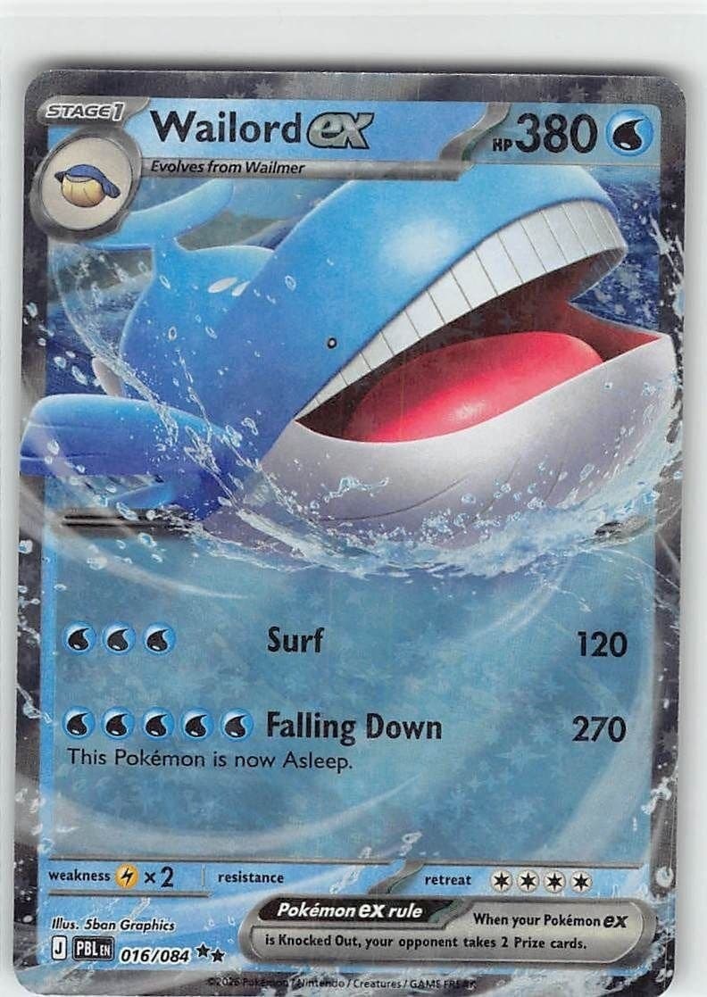 Wailord ex 016 084 ME05: Pitch Black #016/084 Holo Double Rare Pokemon TCG NM