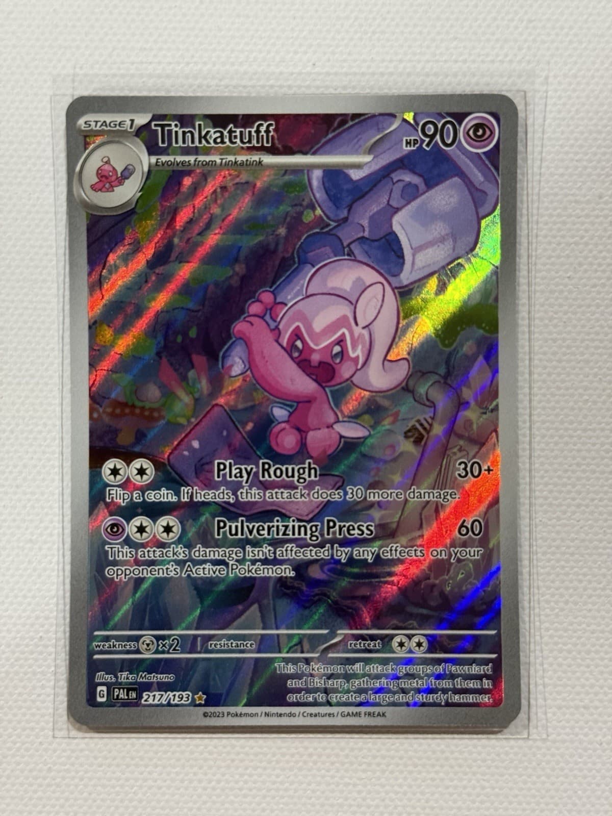 2023 Pokemon Tinkatuff 217/193 Paldea Evolved Illustration Rare IR NM