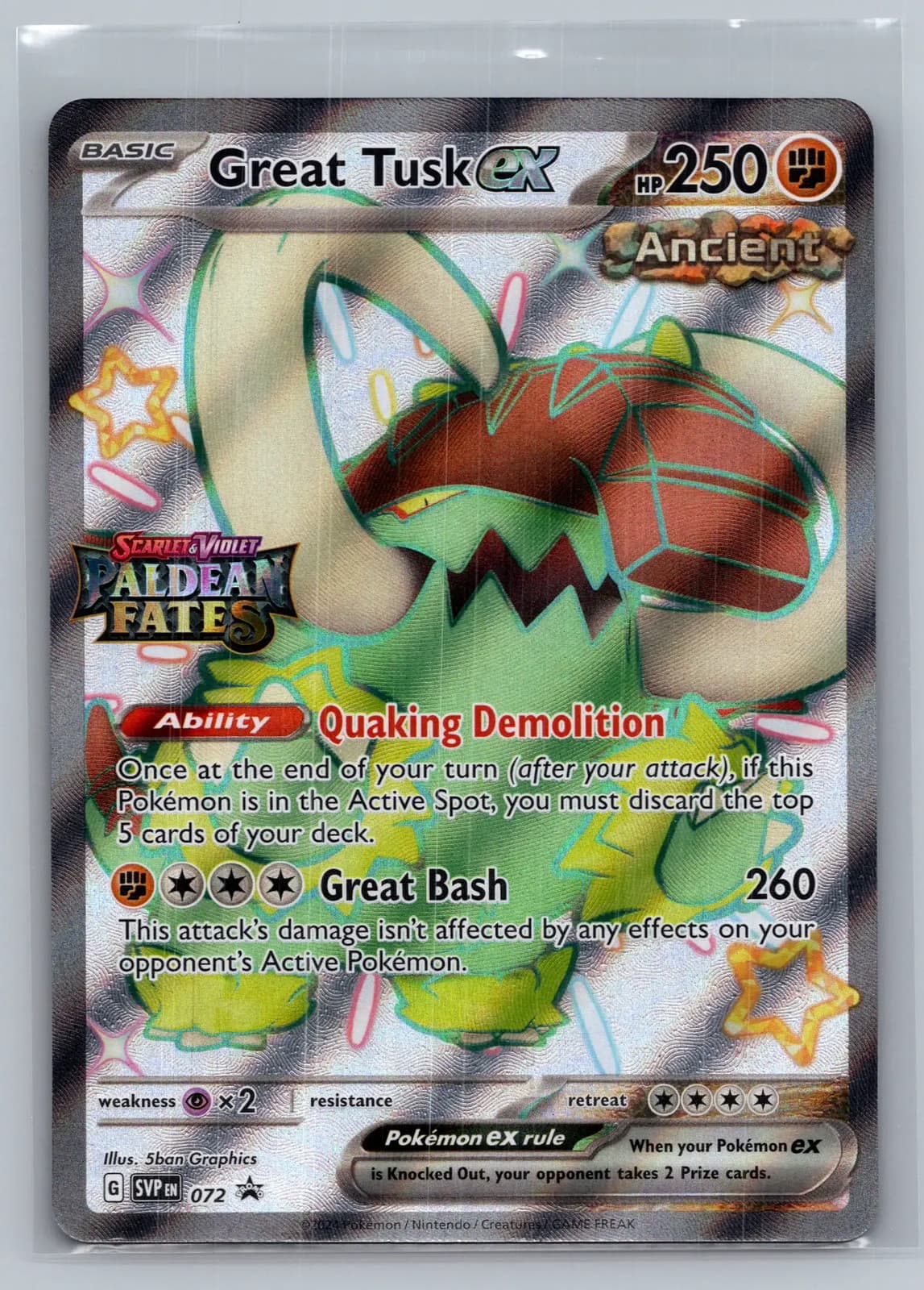Great Tusk EX #072 2024 Paldean Fates Pokemon TCG — photo 1 of 2