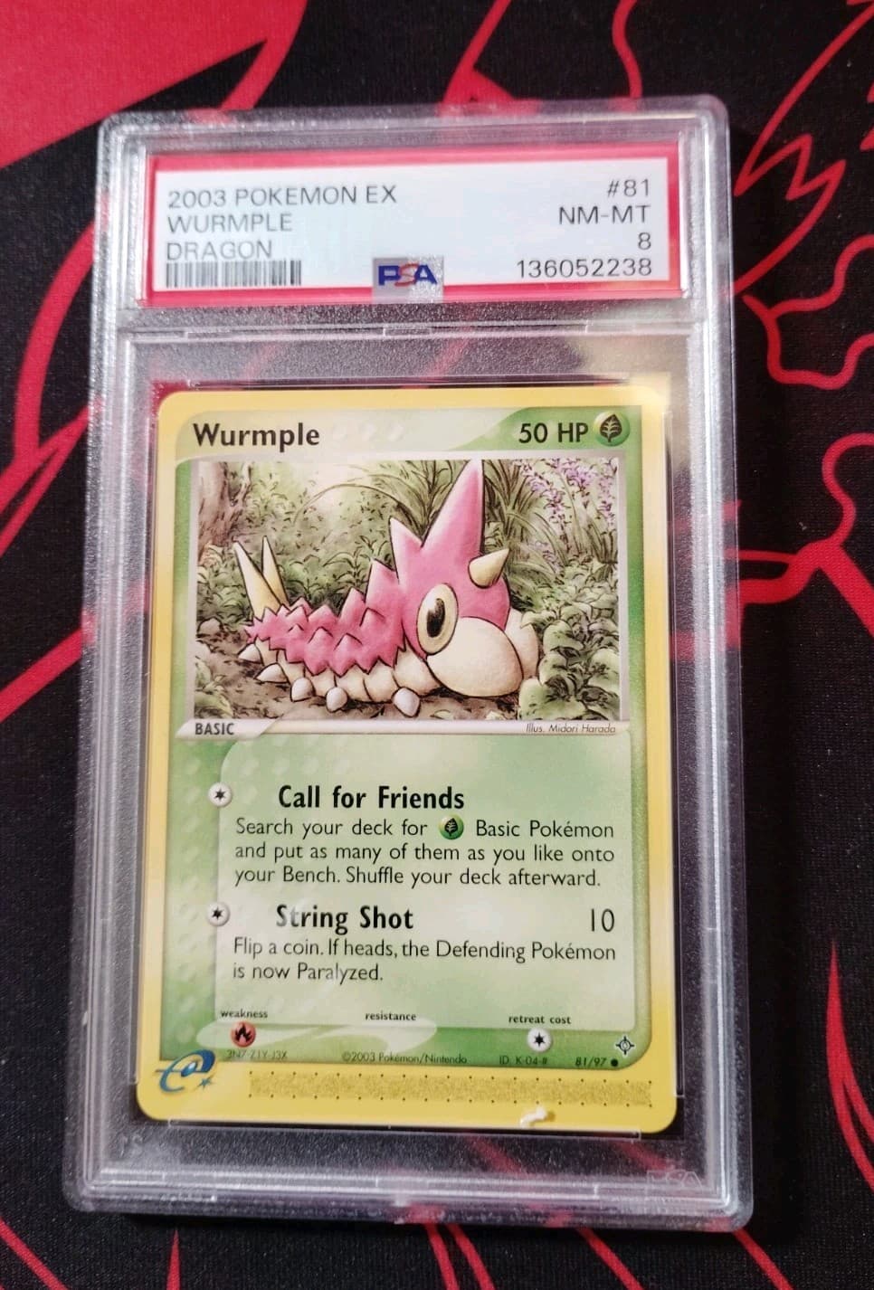 2003 Pokemon EX Dragon Wurmple #81/97 Graded PSA 8