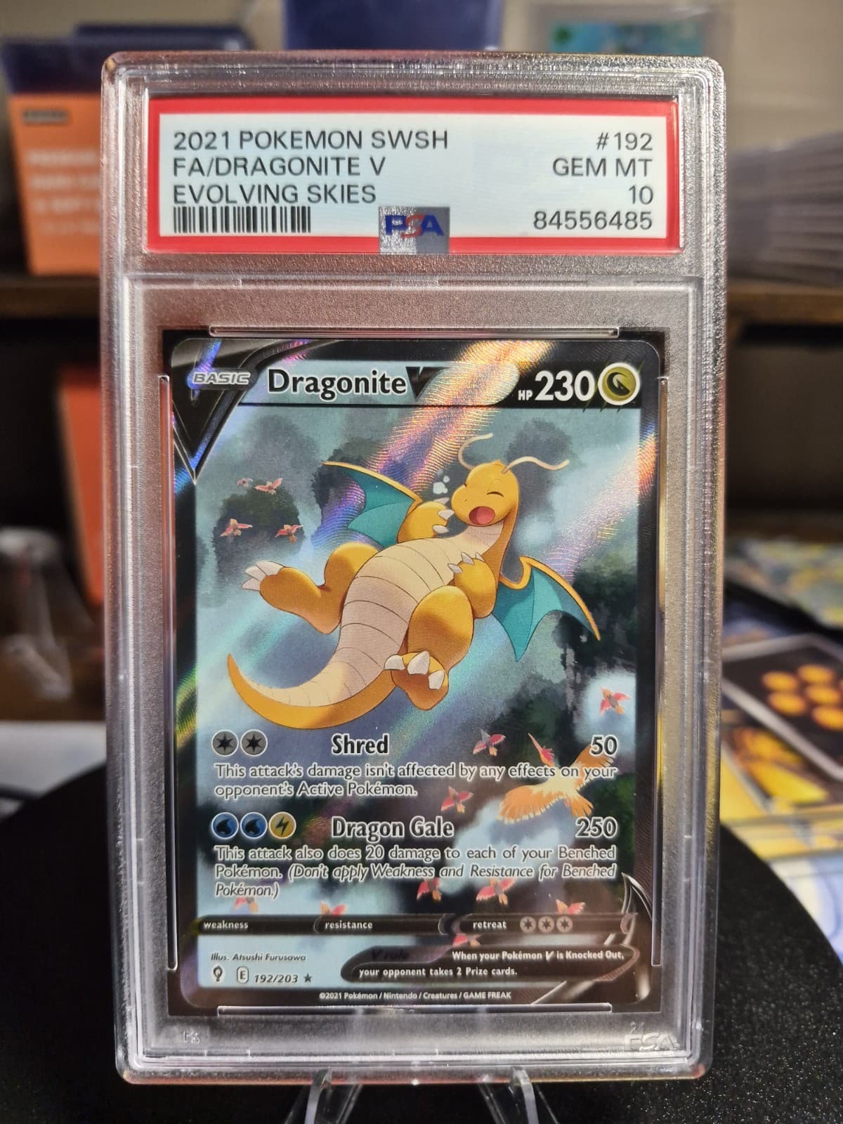 2021 Pokemon Evolving Skies Dragonite V Alternate Full Art Holo #192 PSA 10