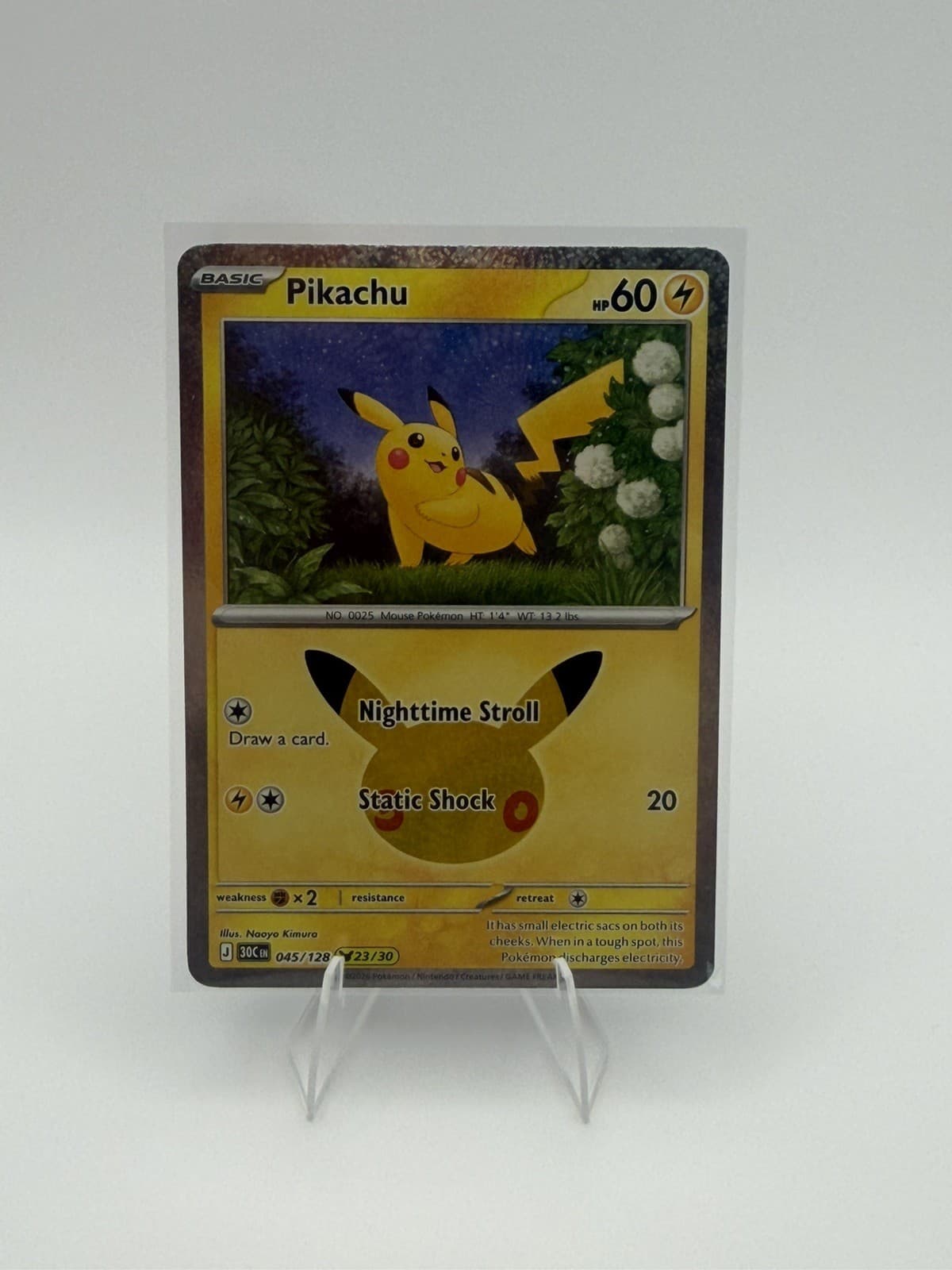Pikachu 45/128 30th Celebration Pikachu Rare Holo English Pokémon TCG