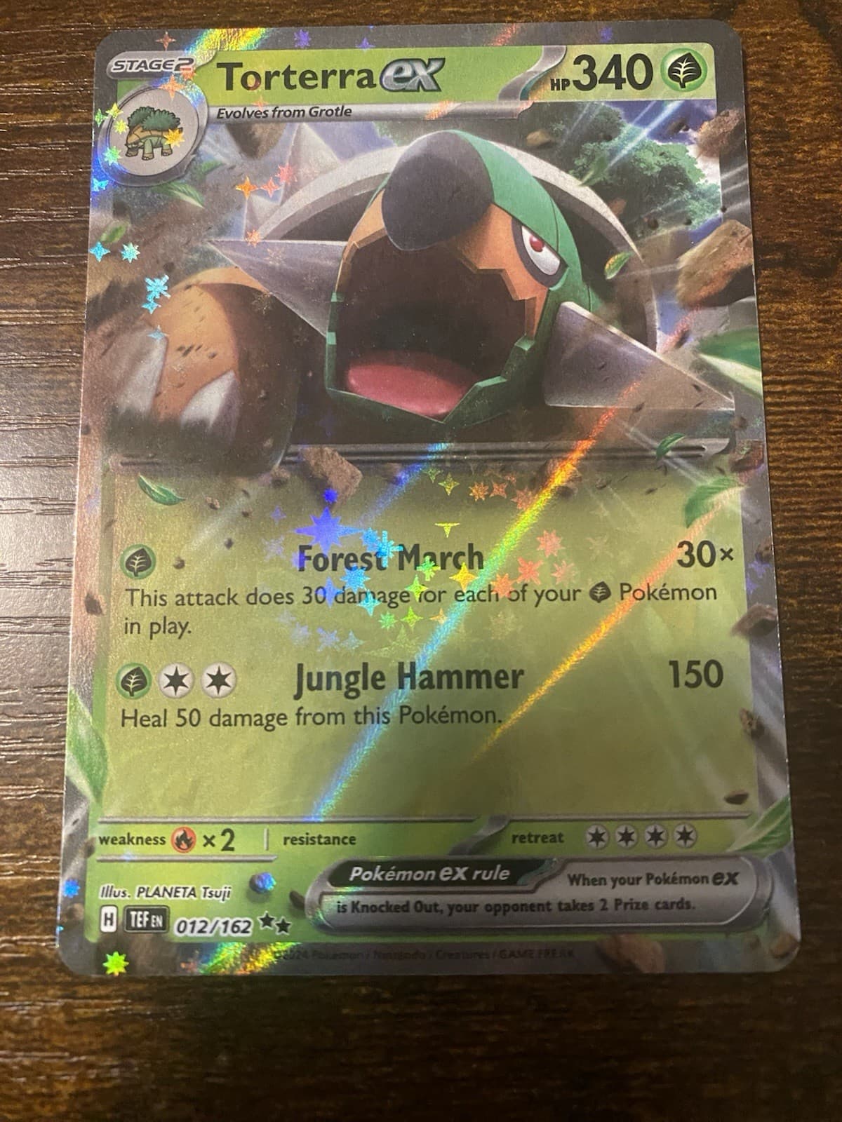 Torterra ex 012/162 Double Rare Temporal Forces Pokemon Holo Near Mint