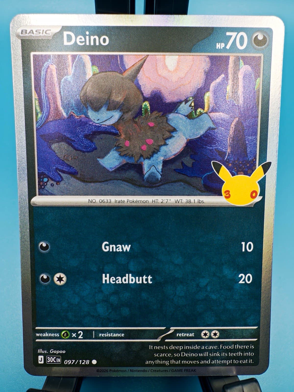 Deino 097/128 Holo Common Pokemon 30th Celebration TCG 2026 NM