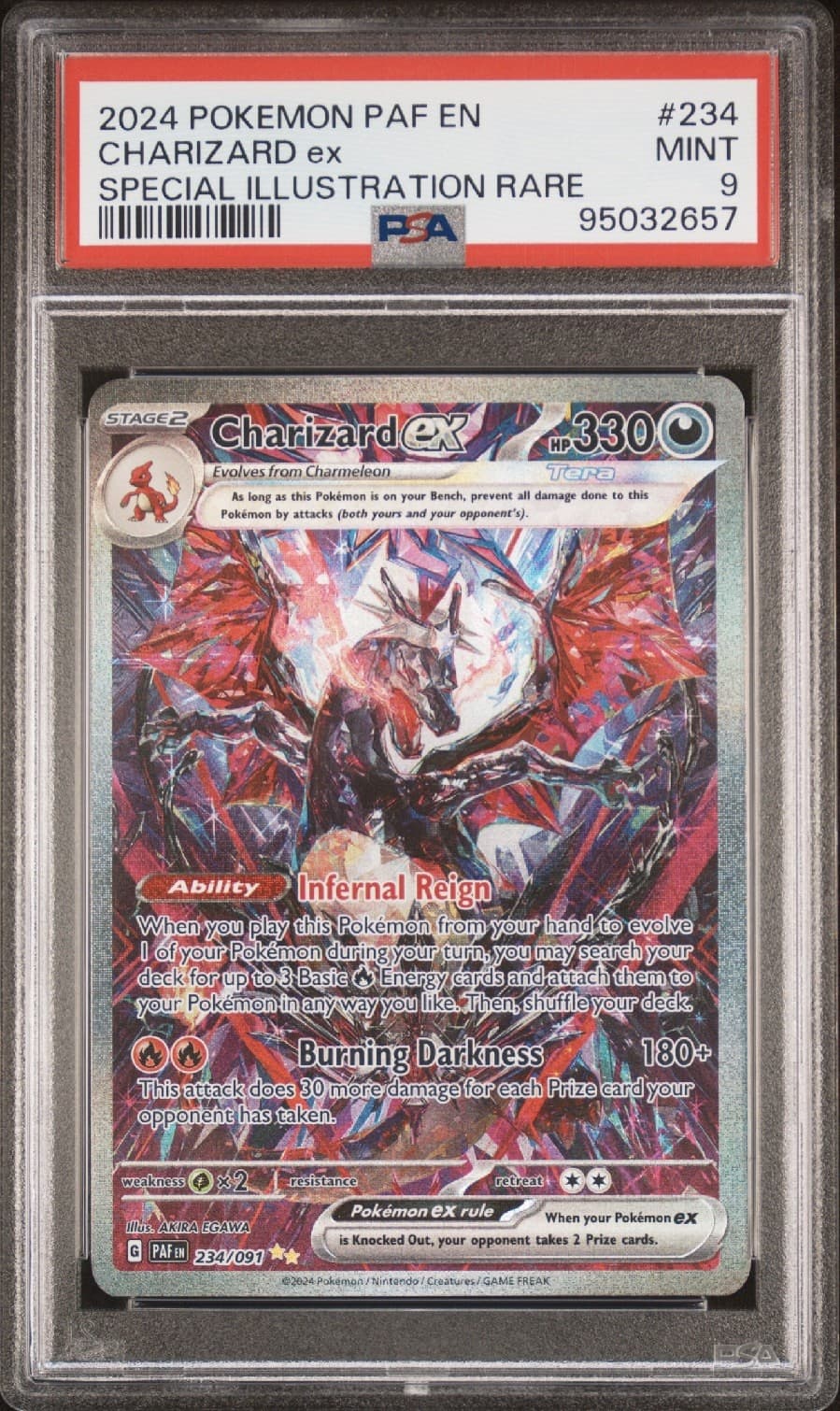 2024 POKEMON PALDEAN FATES SPECIAL ILLUSTRATION RARE #234 CHARIZARD EX PSA 9