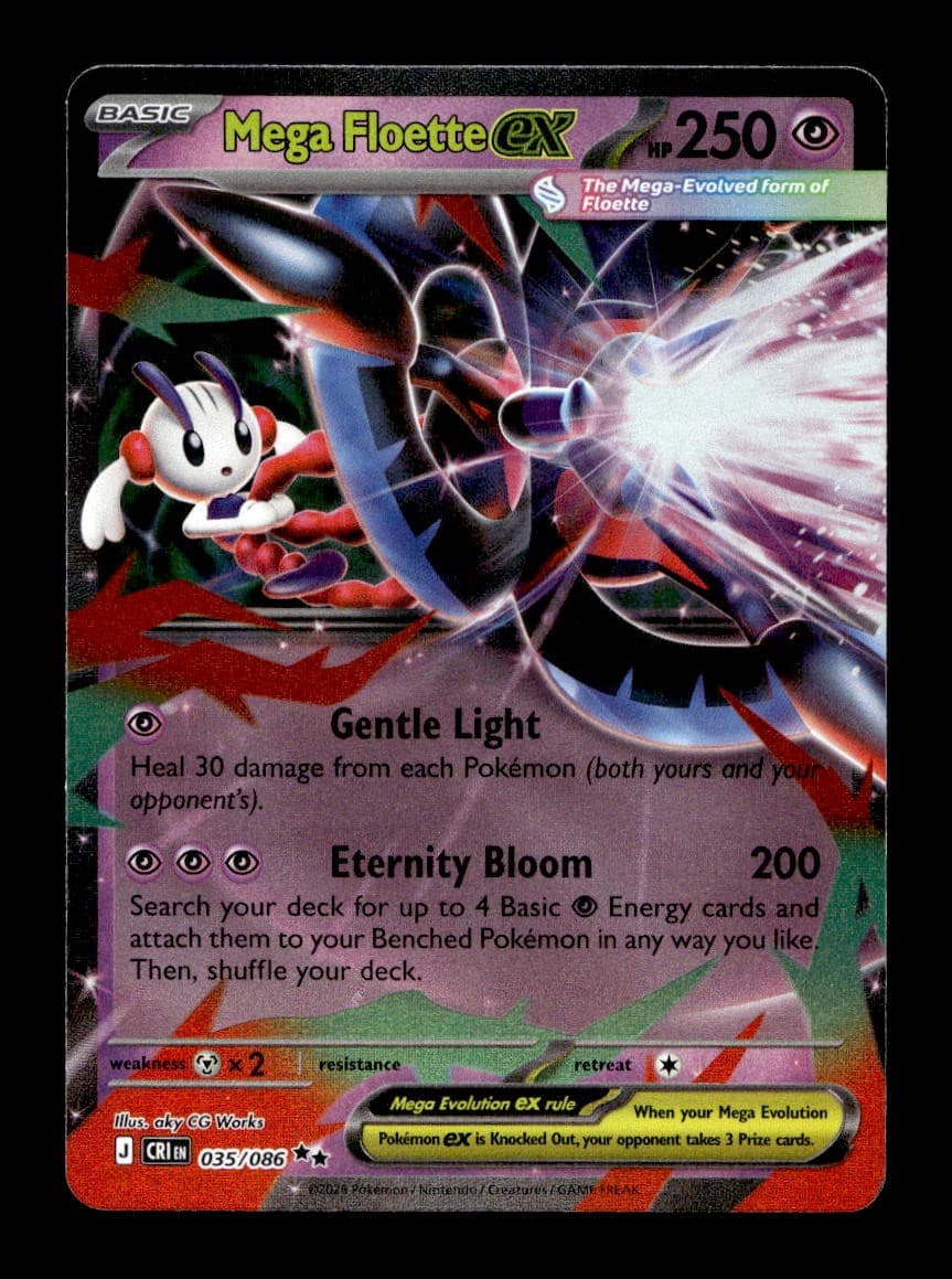 Mega Floette ex 035/086 Double Rare Chaos Rising Pokemon Holo Near Mint