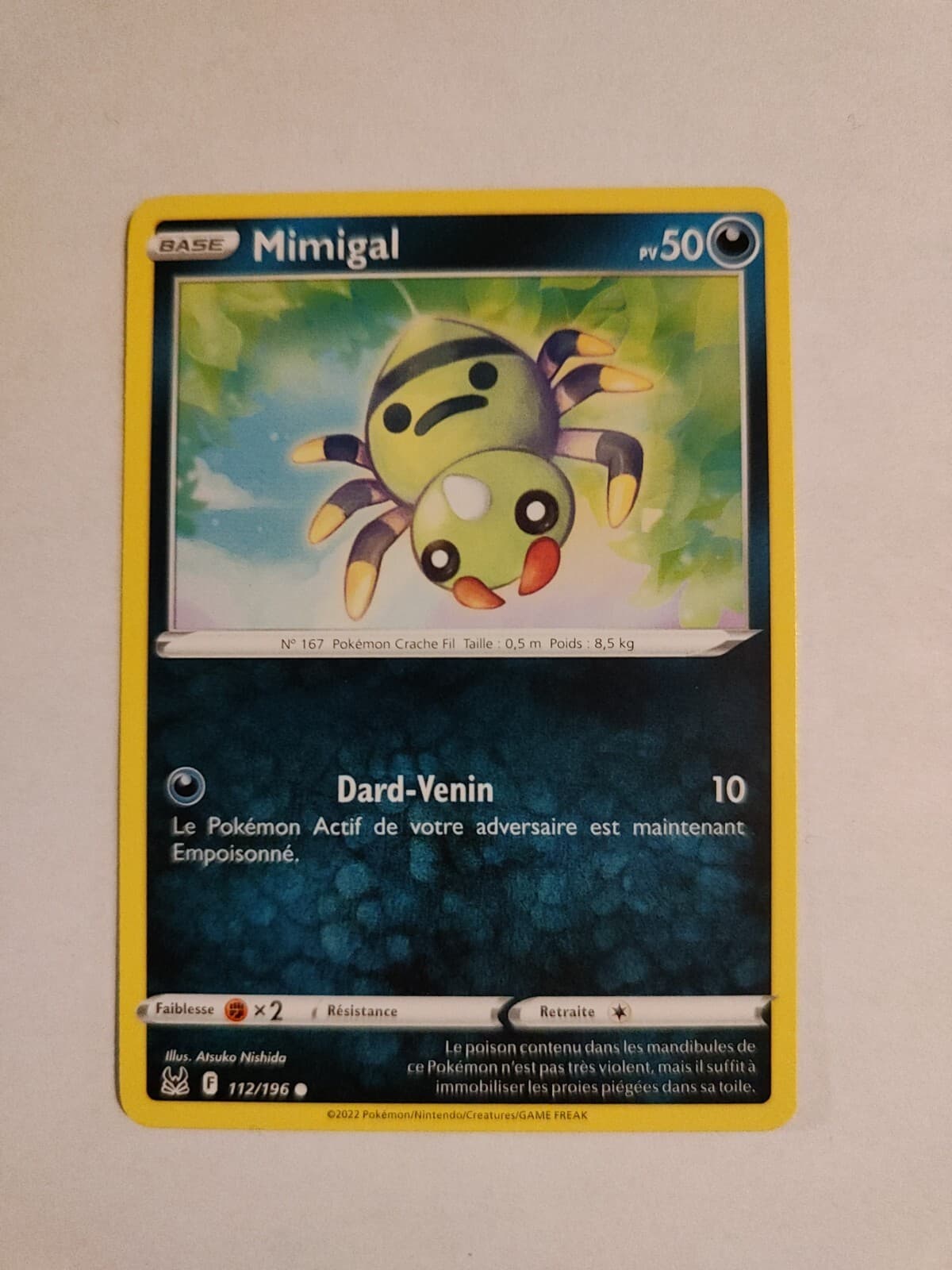Carte Pokemon - Mimigal 112/196 - Origine Perdue EB11