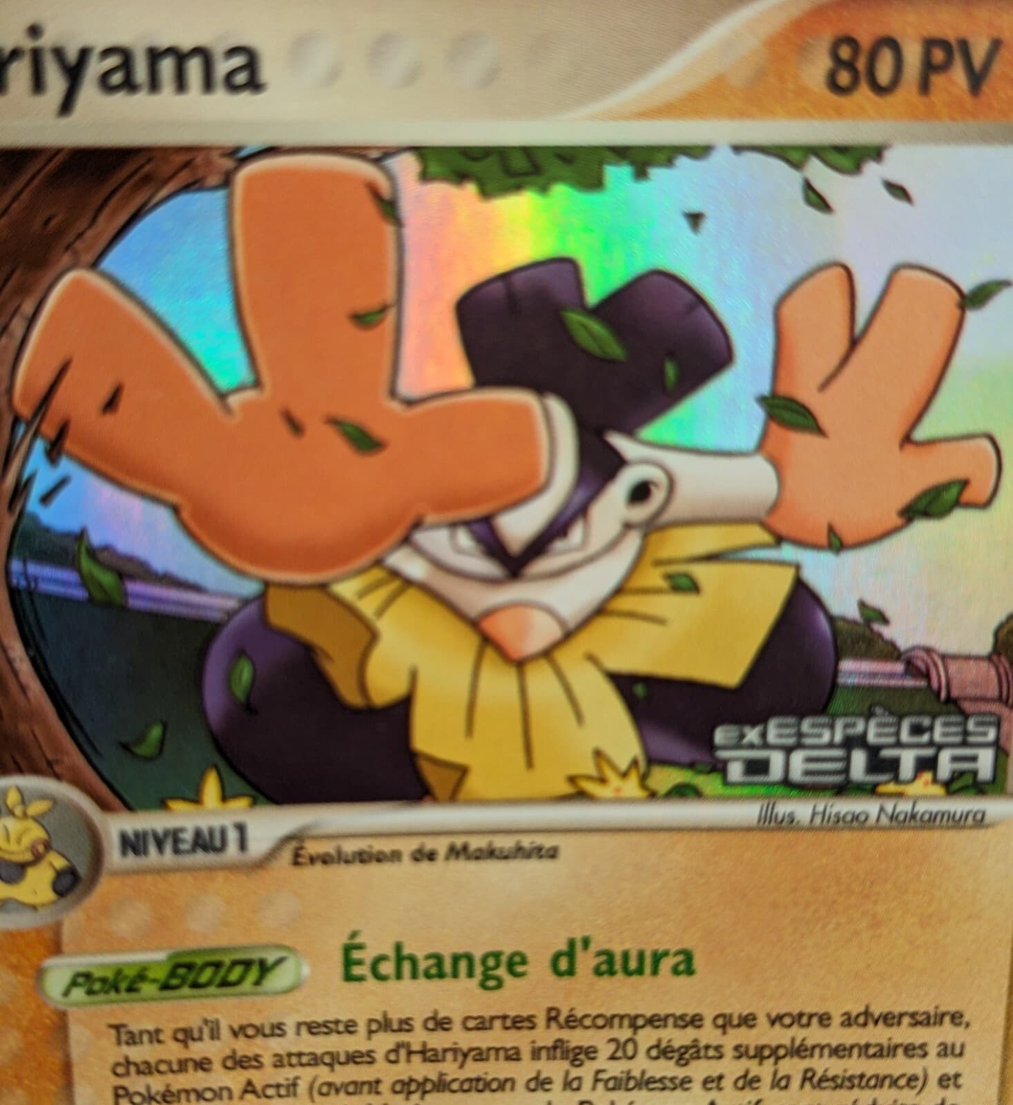 Carte Pokémon " Hariyama 44/113 " Holo Ex Espèces Delta Fr