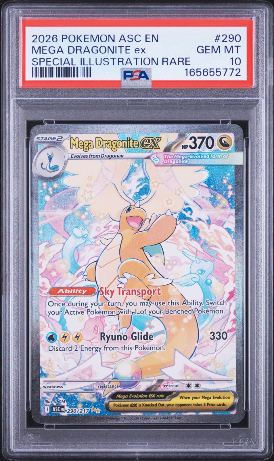 2026 POKEMON ASC EN-ASCENDED HEROES #290 MEGA DRAGONITE EX PSA 10