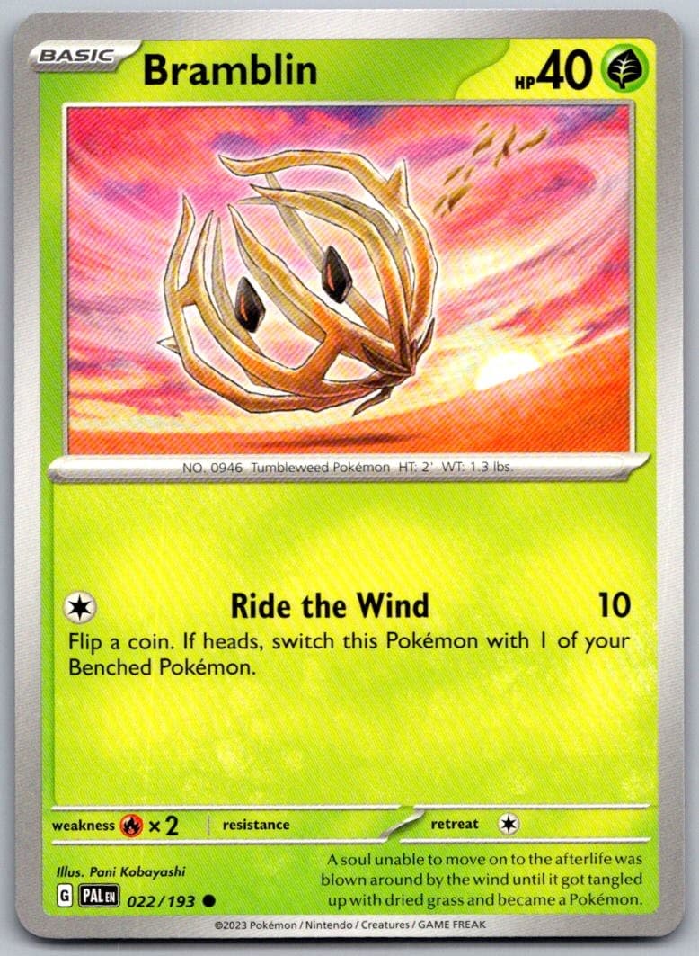 Bramblin Paldea Evolved 022/193 Common PokéMon — English Near Mint