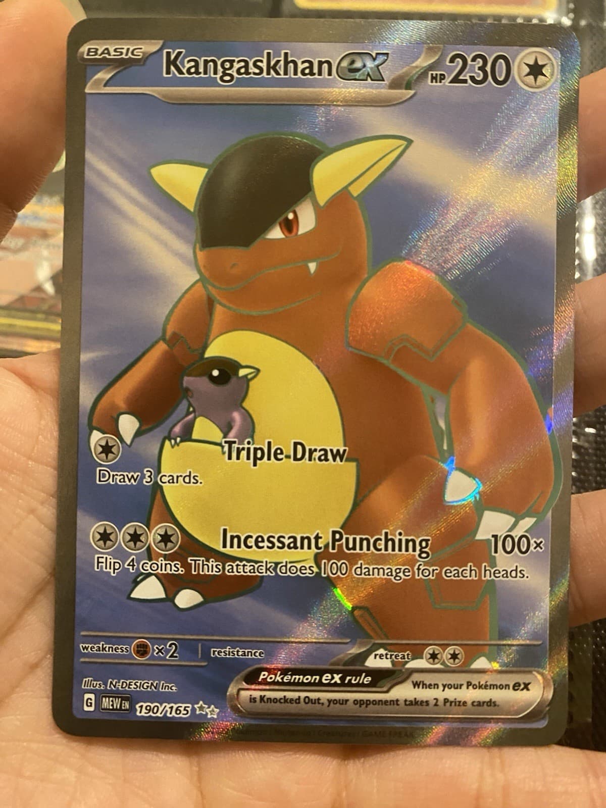 Pokemon TCG Kangaskhan ex 190/165 Scarlet & Violet 151 Near Mint