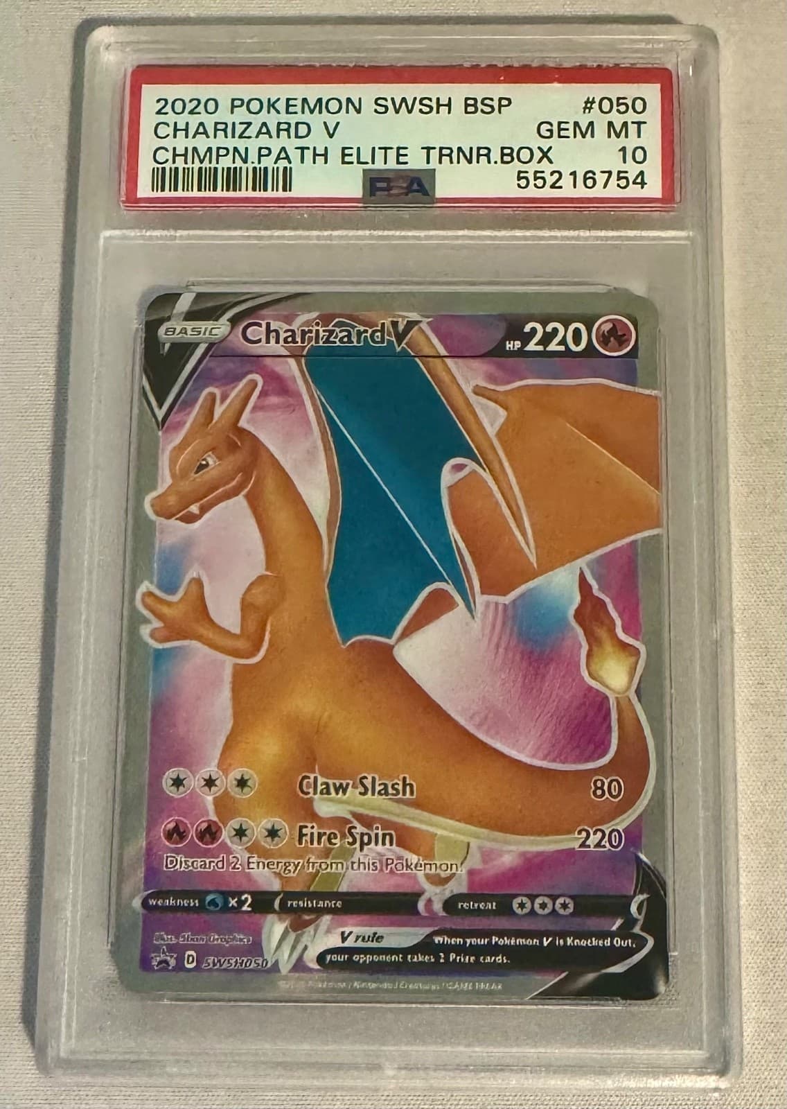 Charizard V - SWSH050 - Pokemon Black Star Promo - PSA Gem Mint 10