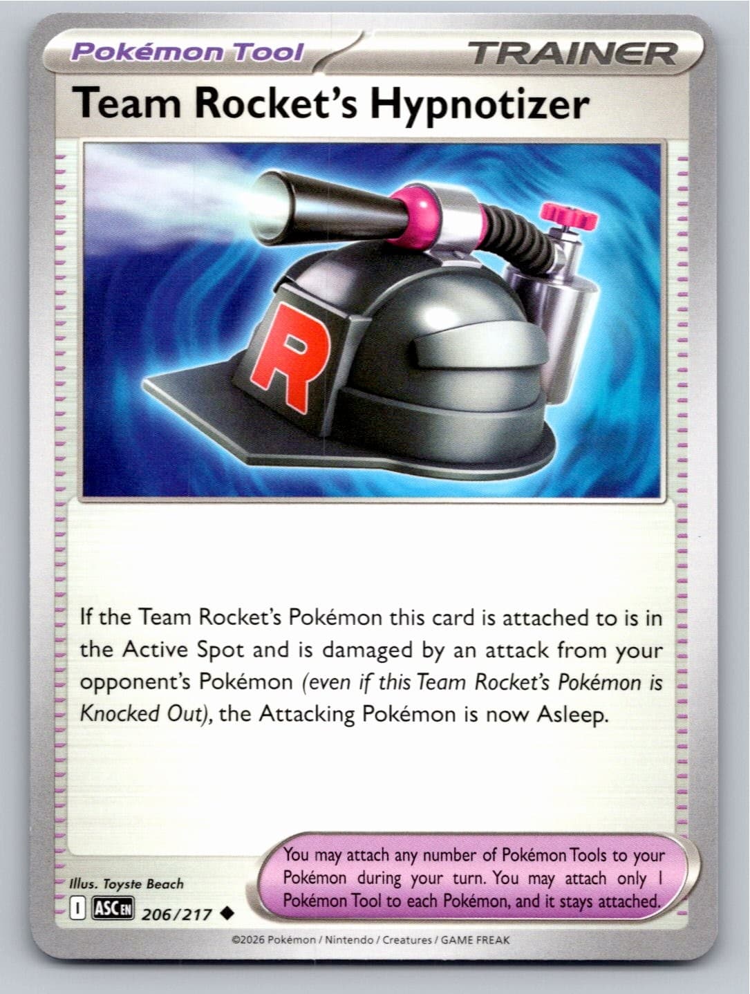 POKEMON TEAM ROCKET'S HYPNOTIZER ASCENDED HEROES 206/217 NM A4420 FREE S&H