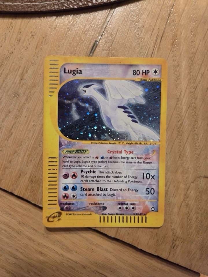2003 Pokemon Aquapolis Crystal Lugia Secret Rare 149/147 - Raw NM/EX Grail Holo