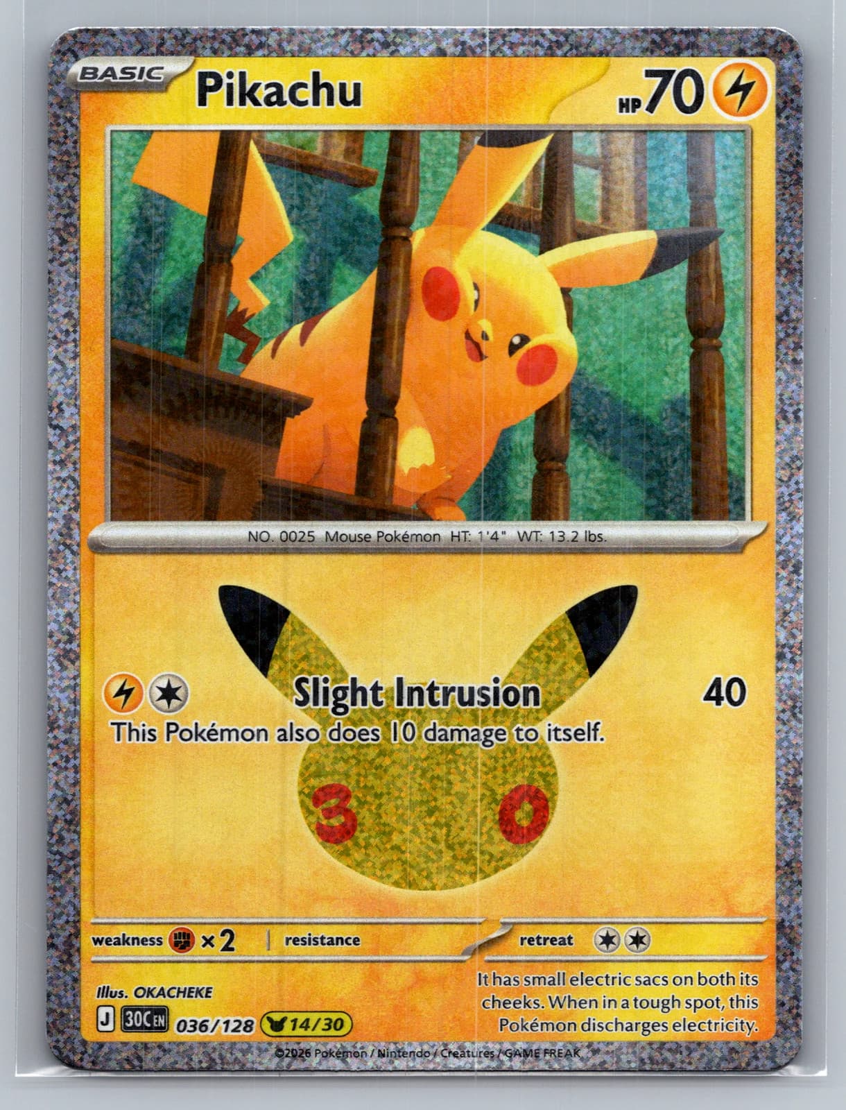 Pikachu #36/128 2026 30th Celebration Pokemon TCG