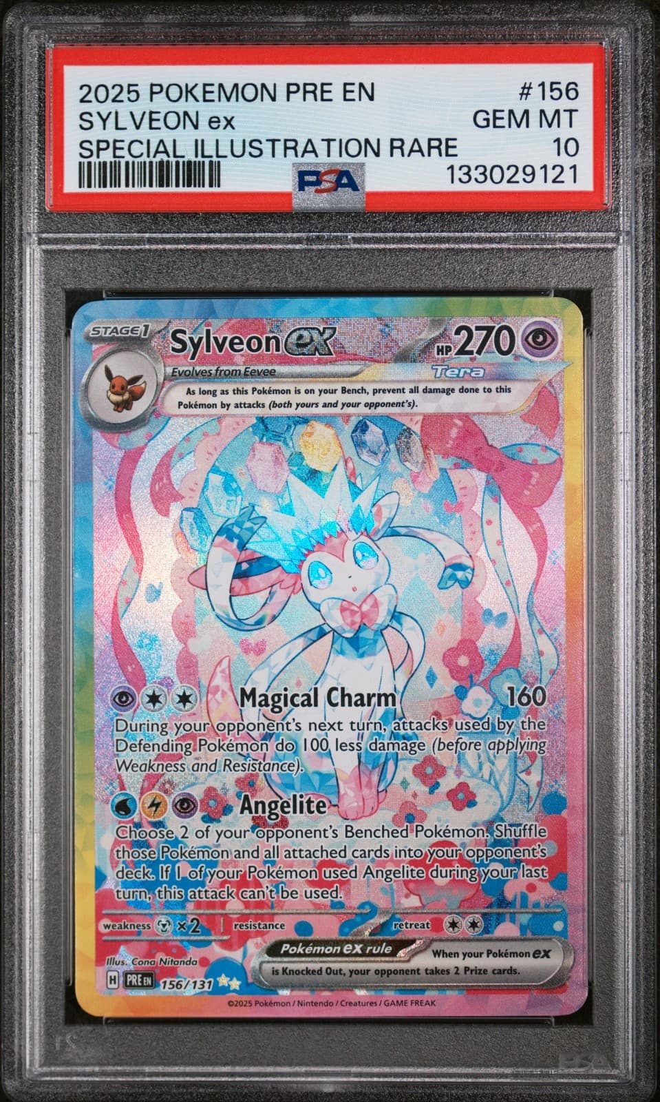 2025 POKEMON PRE EN-PRISMATIC EVOLUTIONS #156 SYLVEON EX PSA 10