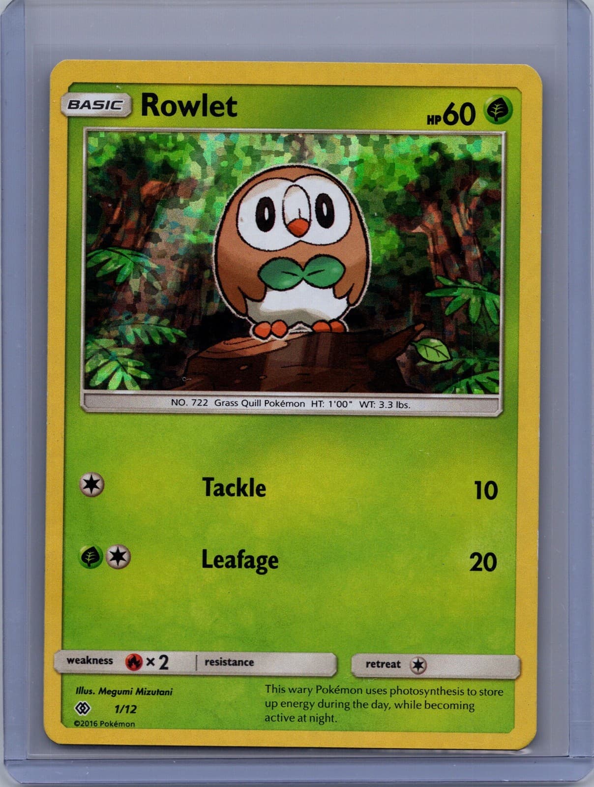2016 Pokémon TCG McDonald's Collection 2017 Rowlet #1/12 Holo Promo NM