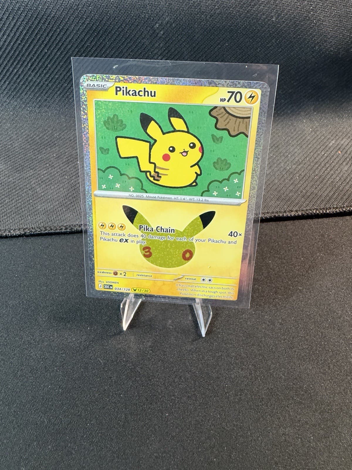 Pokémon Pikachu 34/128 (12/30) 30th Celebration Pikachu Rare
