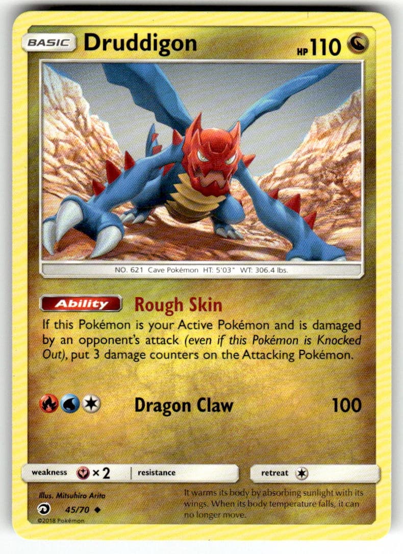 Druddigon 45/70 Uncommon Dragon Majesty Pokemon LP