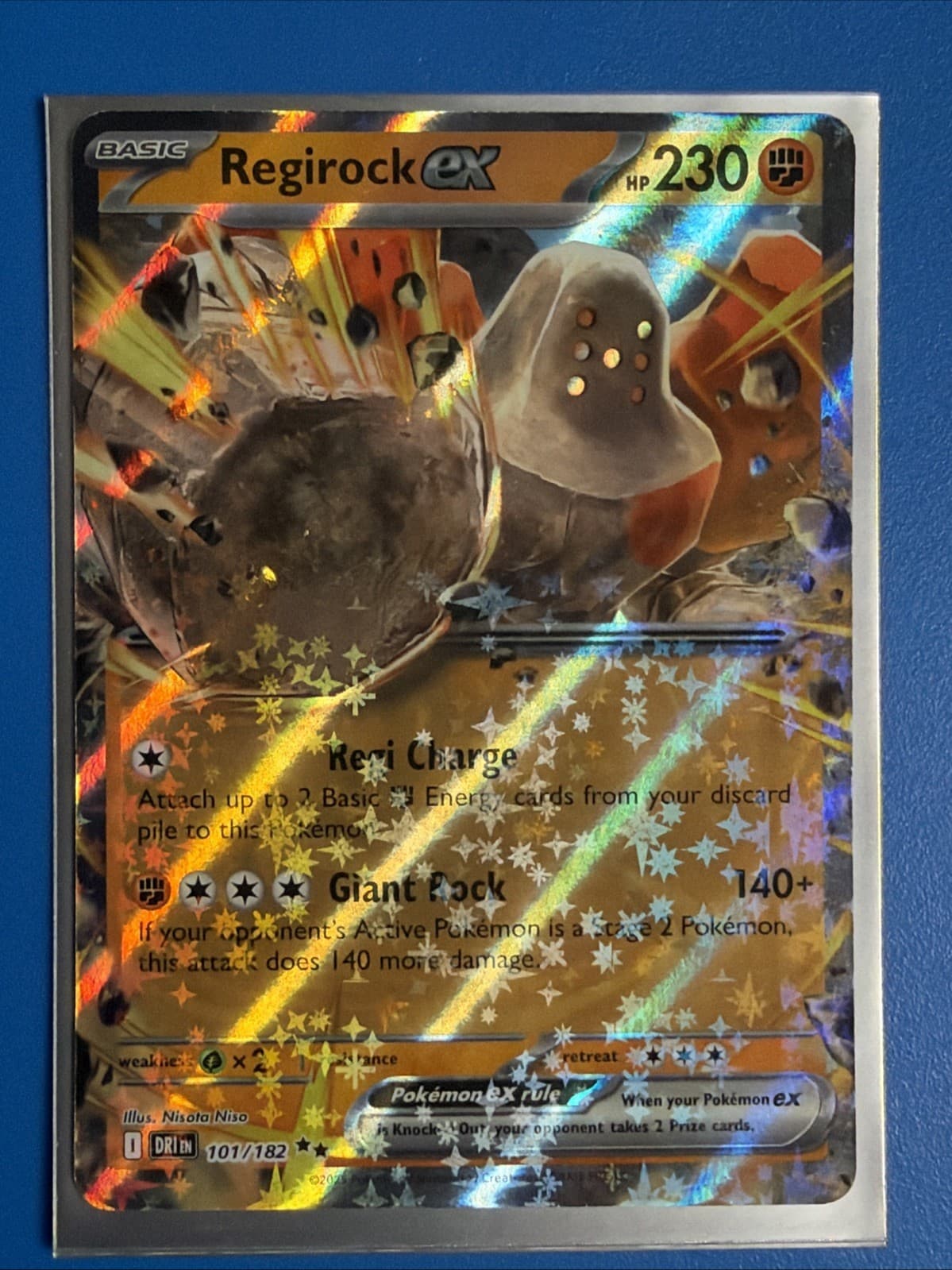 Regirock ex 101/182 Destined Rivals Double Rare Holo Pokemon NM + Card Saver