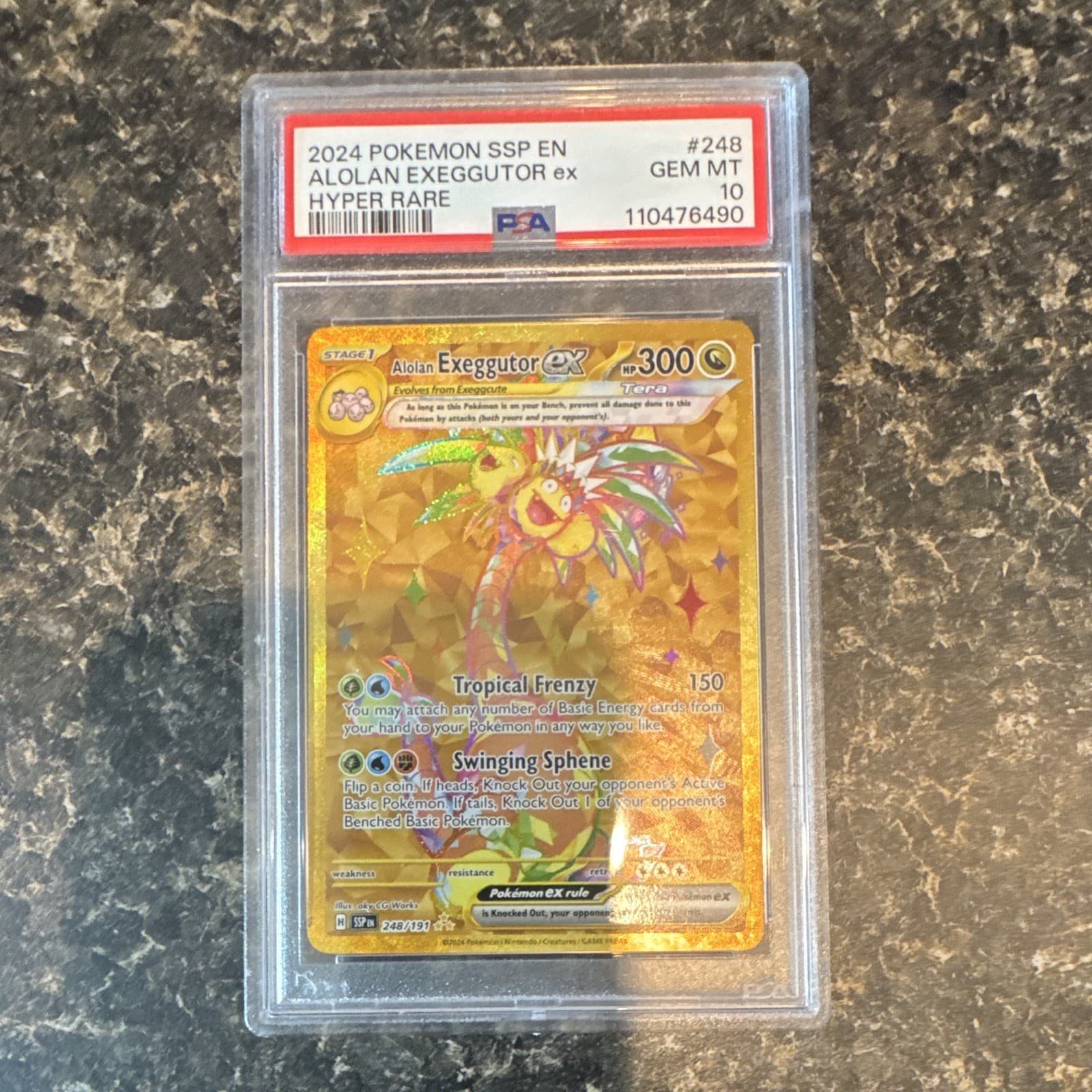 The Pokémon Company Alolan Exeggutor ex 248/191 Surging Sparks Holo PSA 10