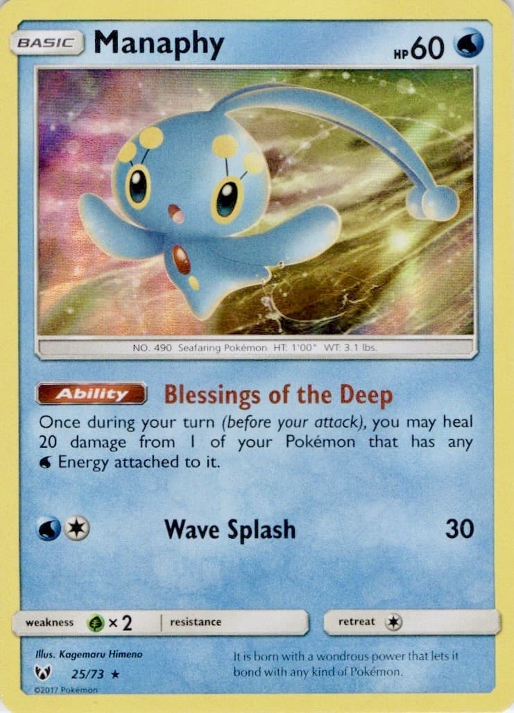 Manaphy 25/73 Holo Rare Shining Legends Pokemon Lightly Played