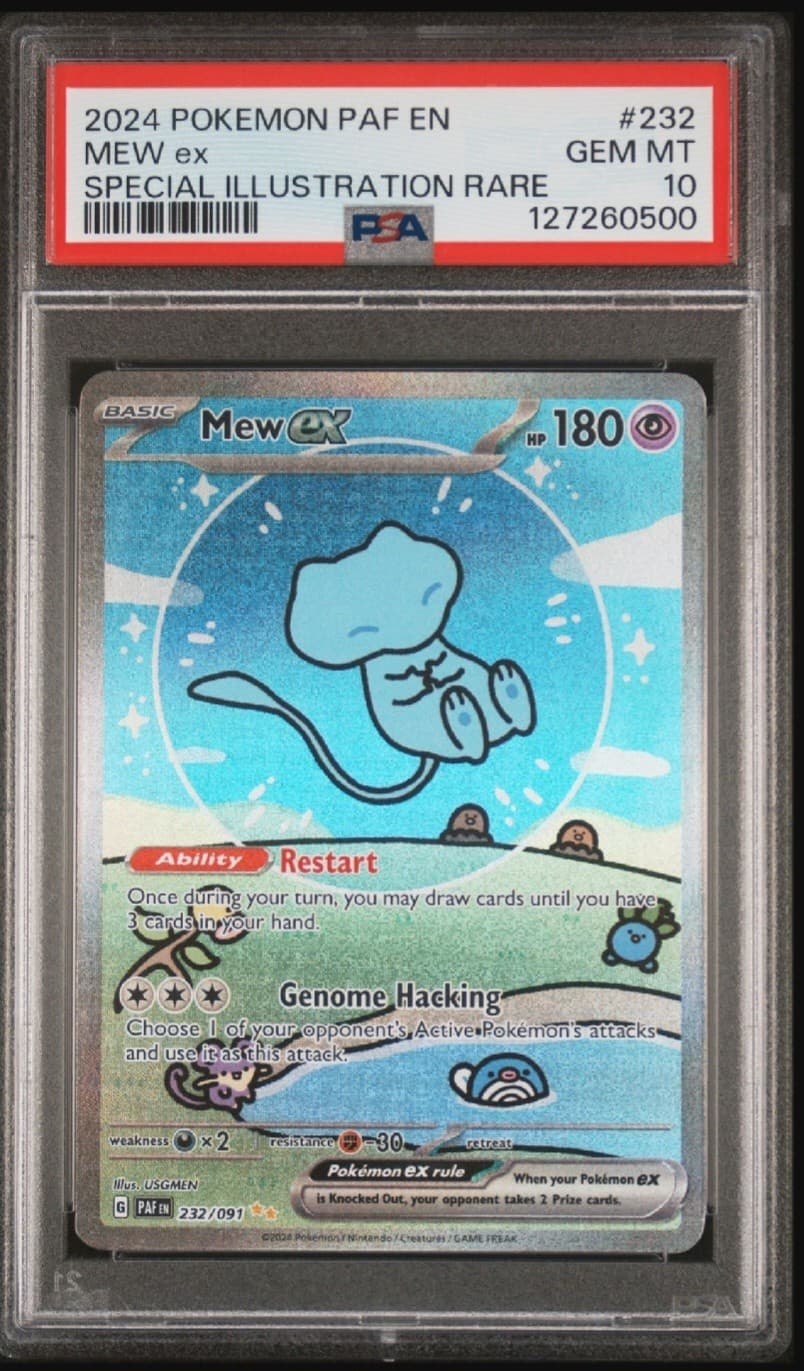 Pokémon Mew EX TCG Holo Card Sir 232/091 Sv: Paldean Fates PSA 10