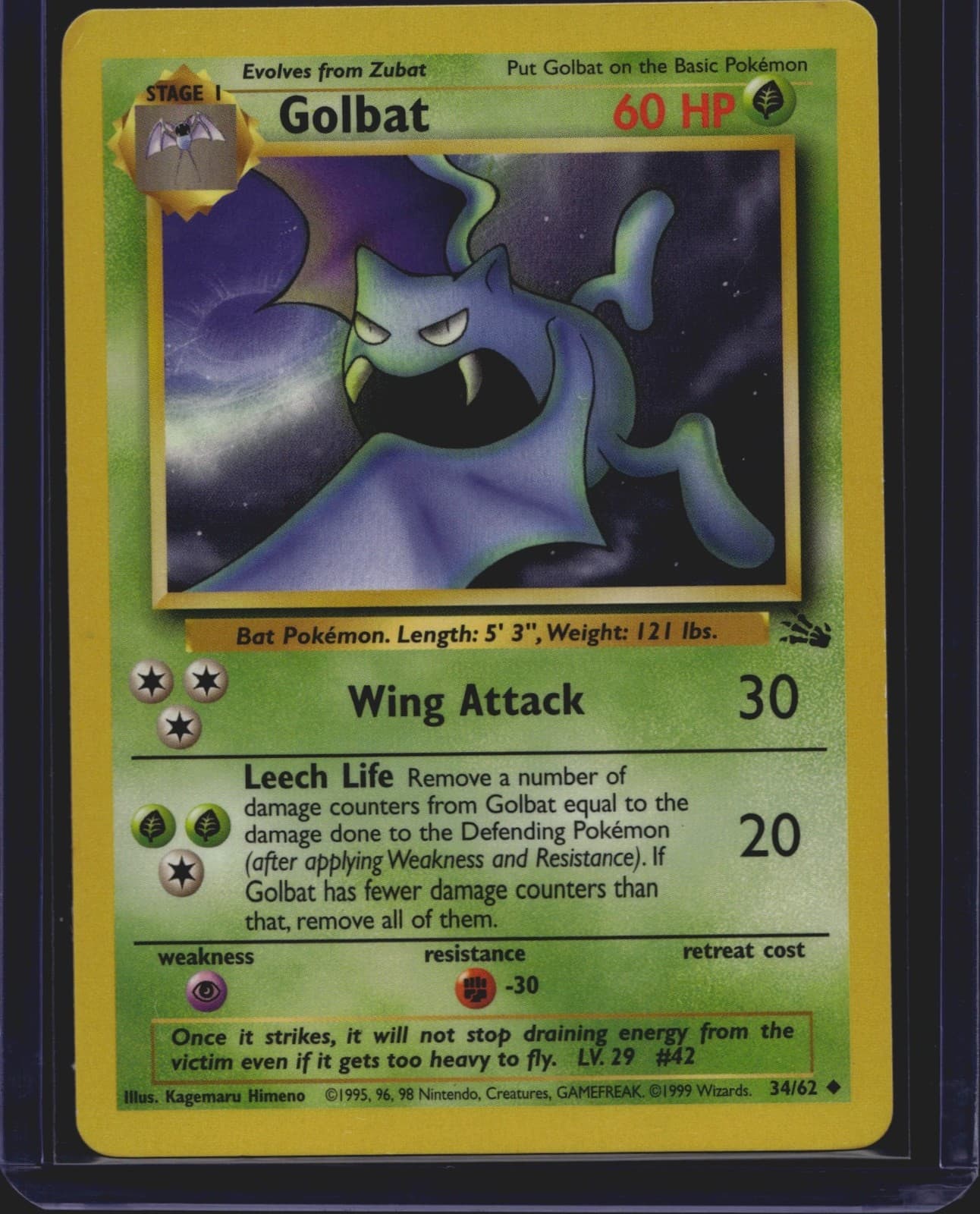 Pokémon TCG Fossil Golbat 34/62 MP