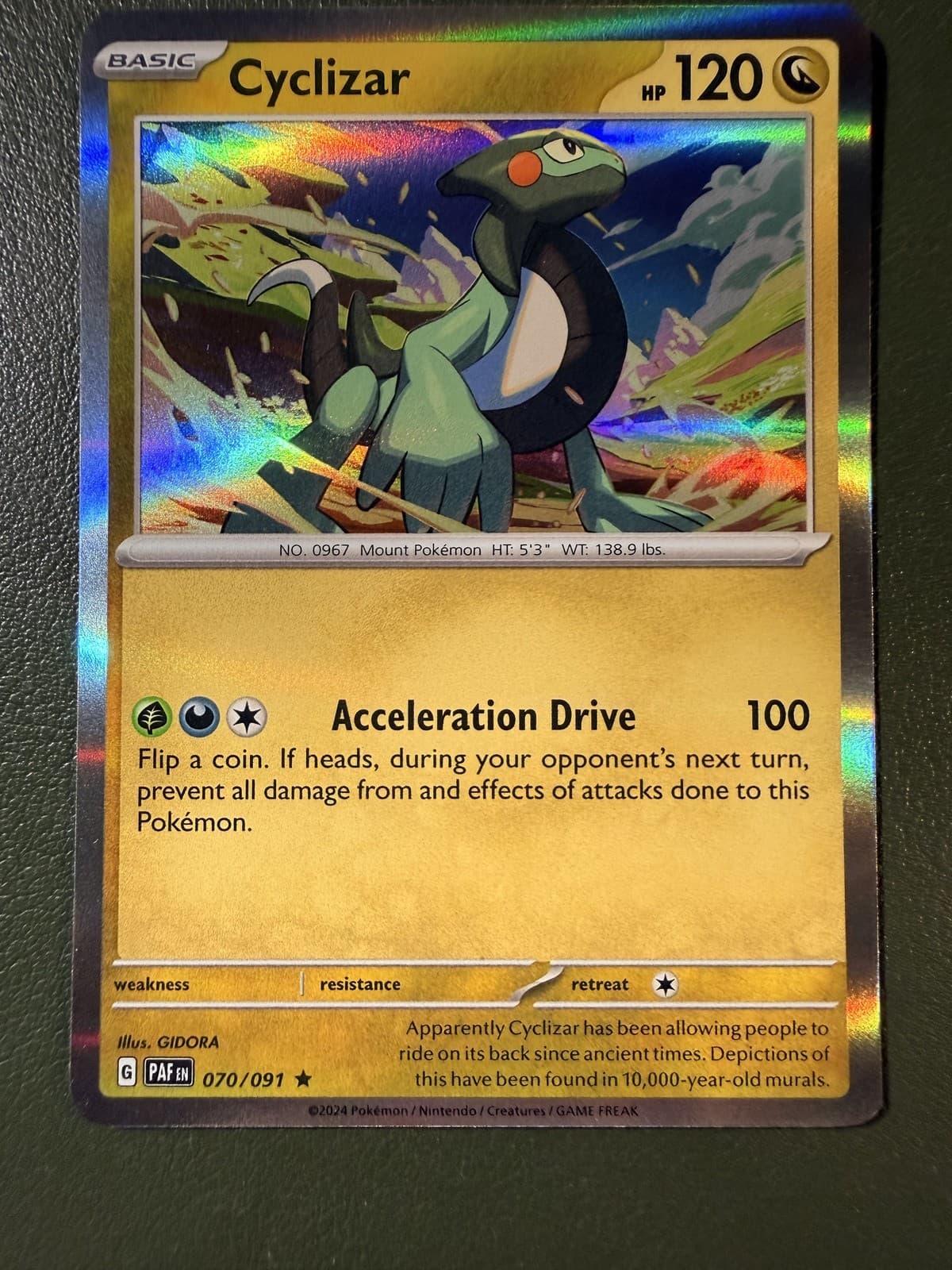 Pokemon TCG Cyclizar 70/91 Paldean Fates SV4.5 Holo NM