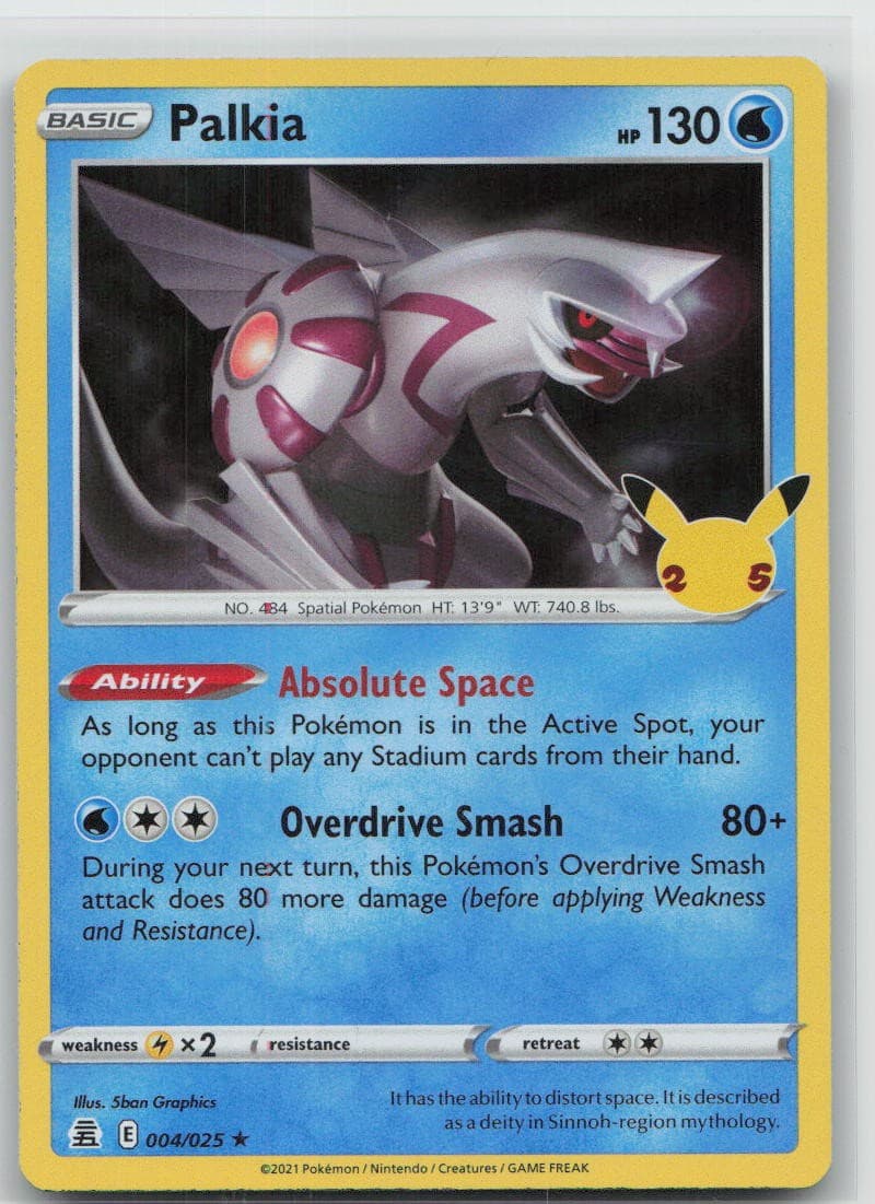 Palkia 004/025 Rare Celebrations Pokemon Holo Near Mint