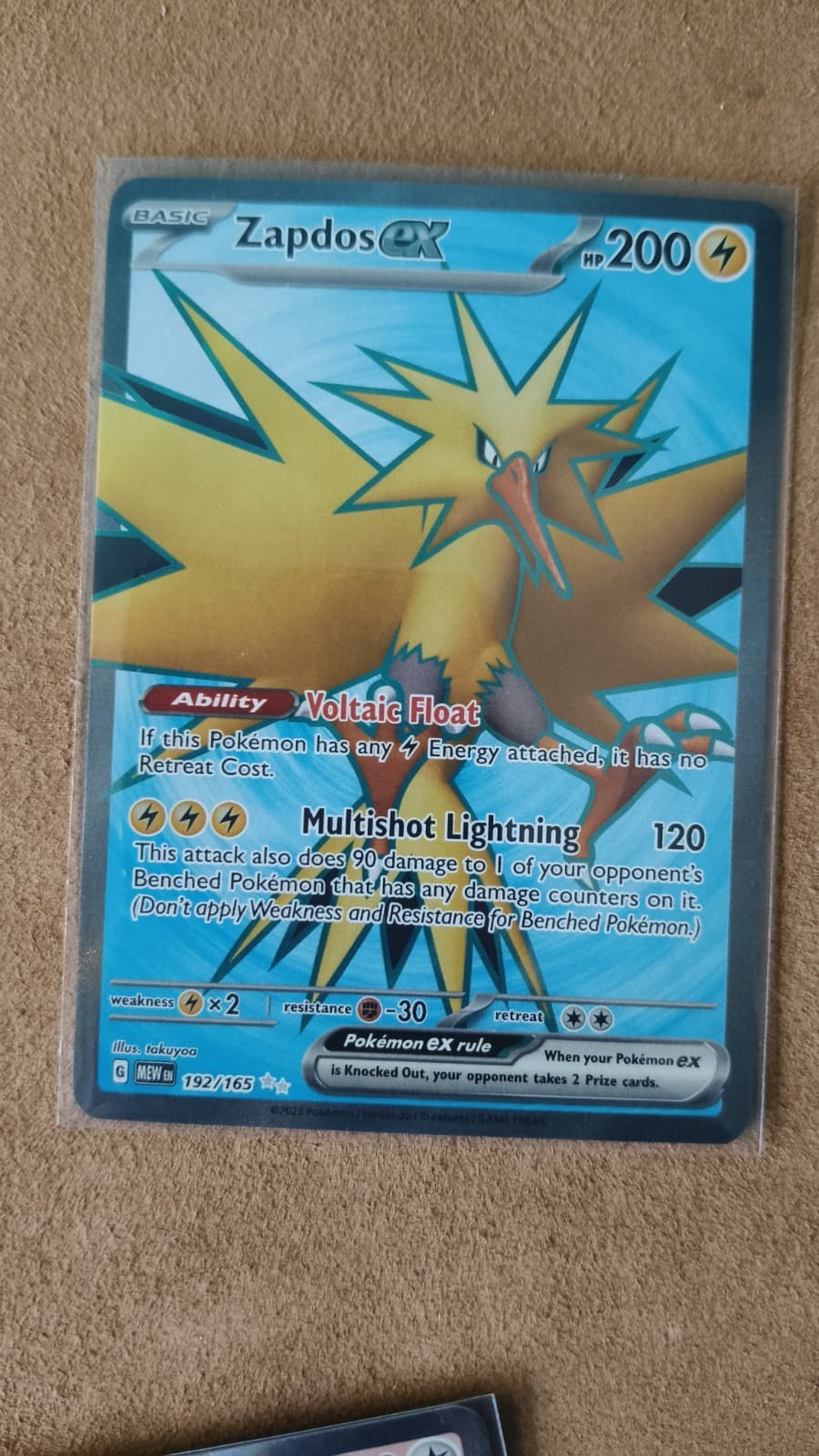 Zapdos EX 192/165 MEW 151 SP EN