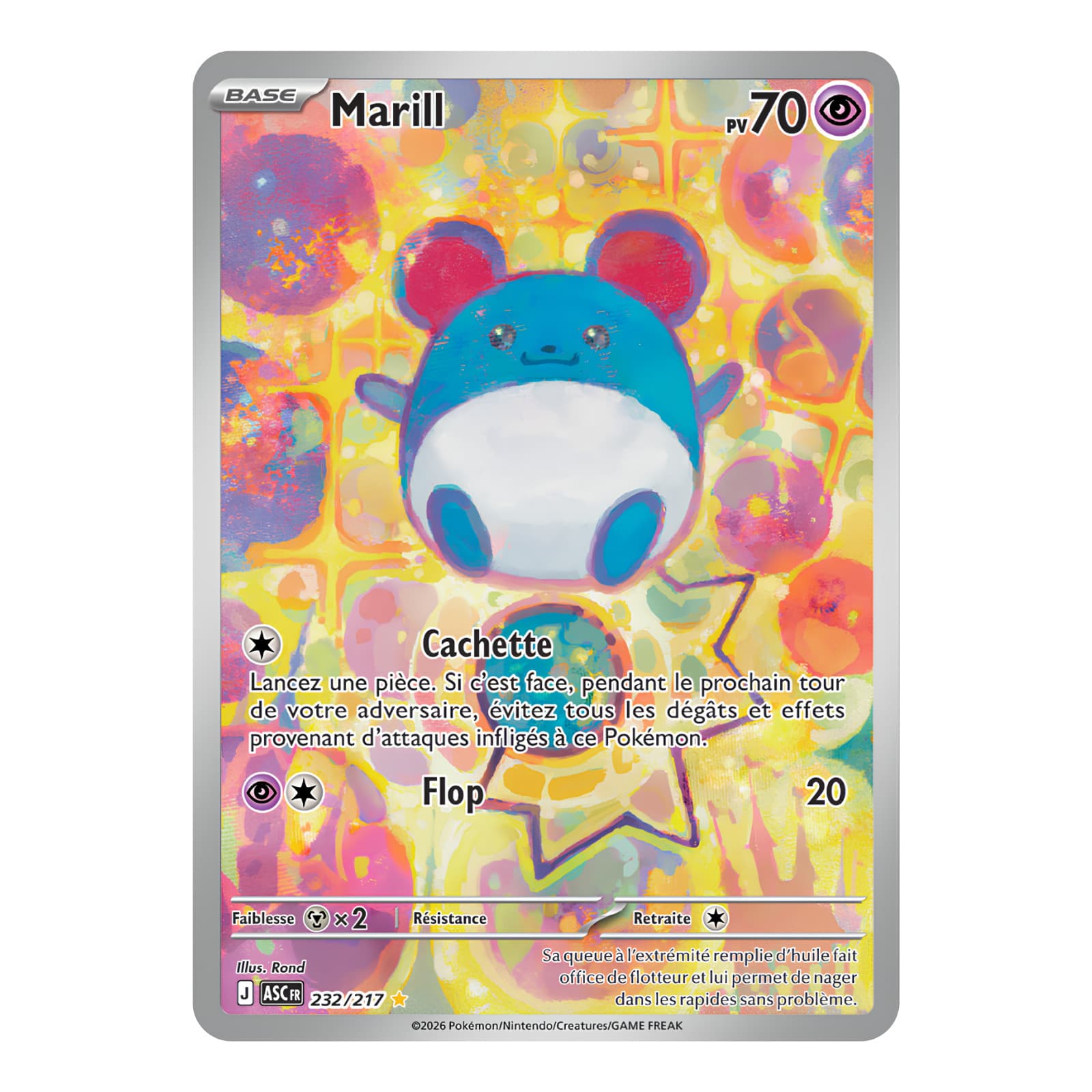 Marill 232/217 🇫🇷 Carte Pokémon ME2.5 Héros Transcendants ME02.5 AR Art Rare