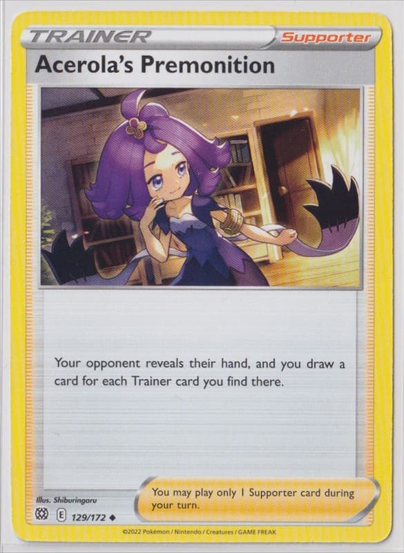 Pokemon SWSH - Brilliant Stars 129/172 Acerola's Premonition